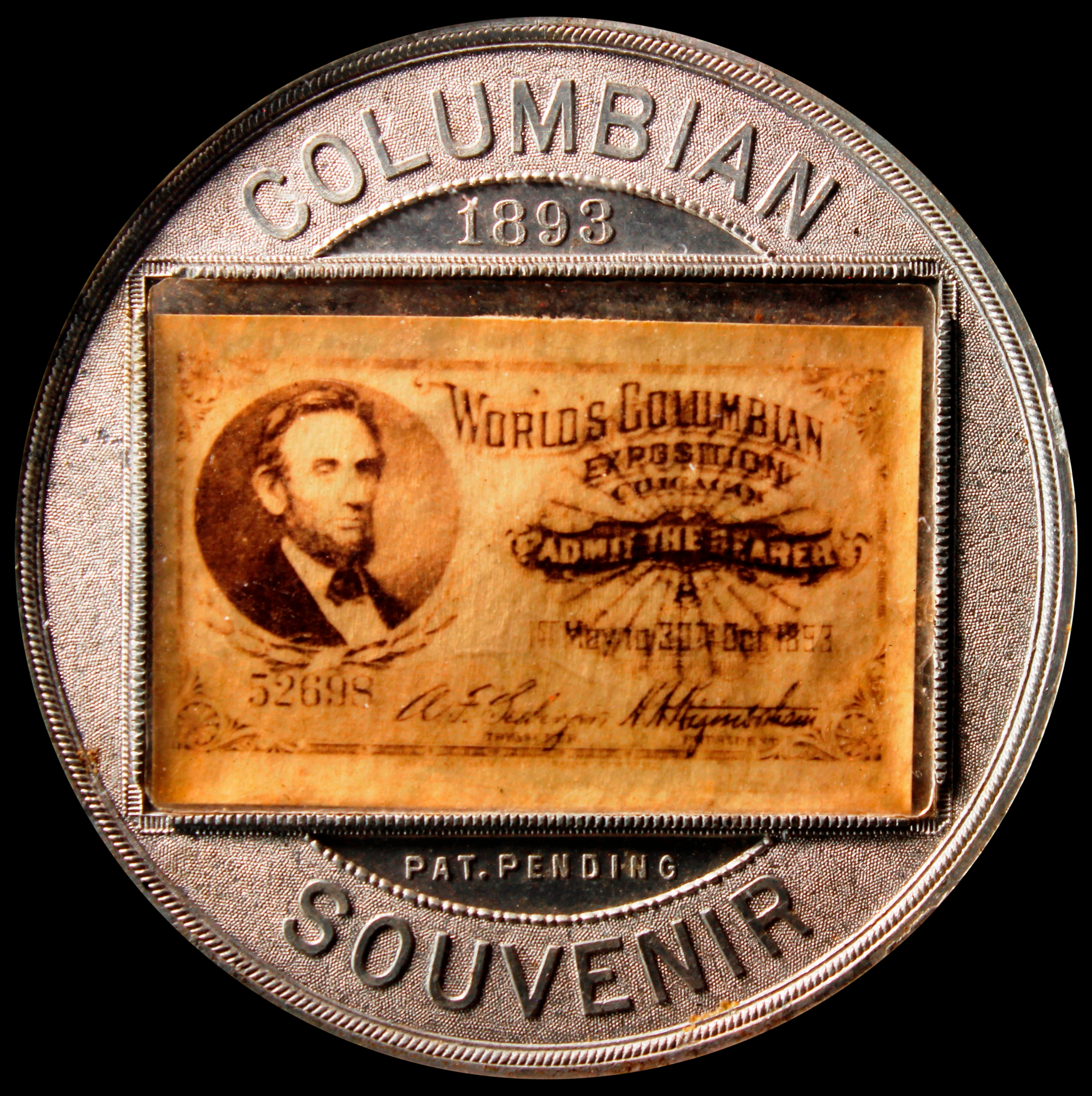 1893 Columbian Admission Pass – Lincoln