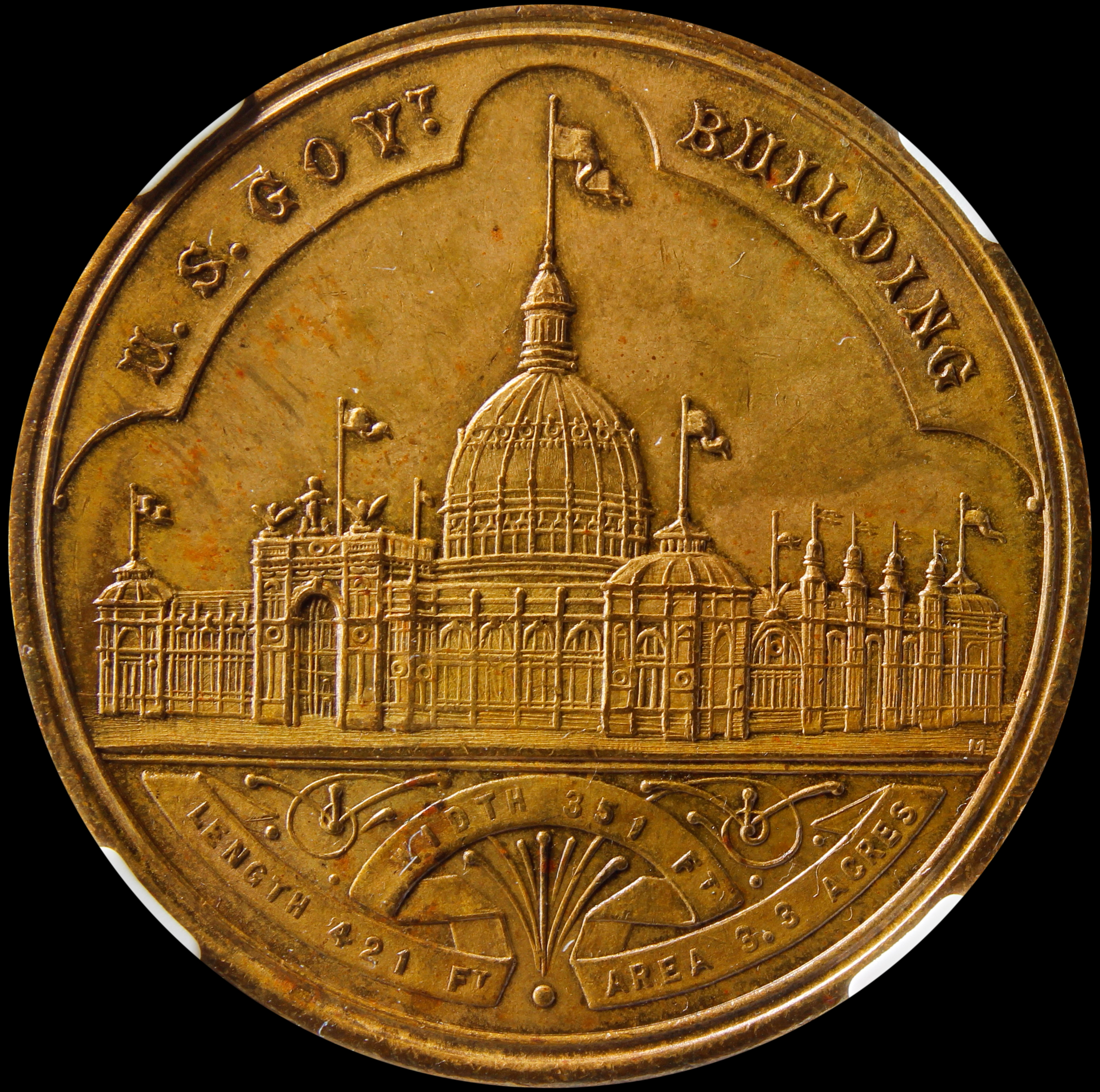 HK-155D 1893 Columbian Exposition Small Letters EXCEPTIONALLY SCARCE BRONZE Official SCD