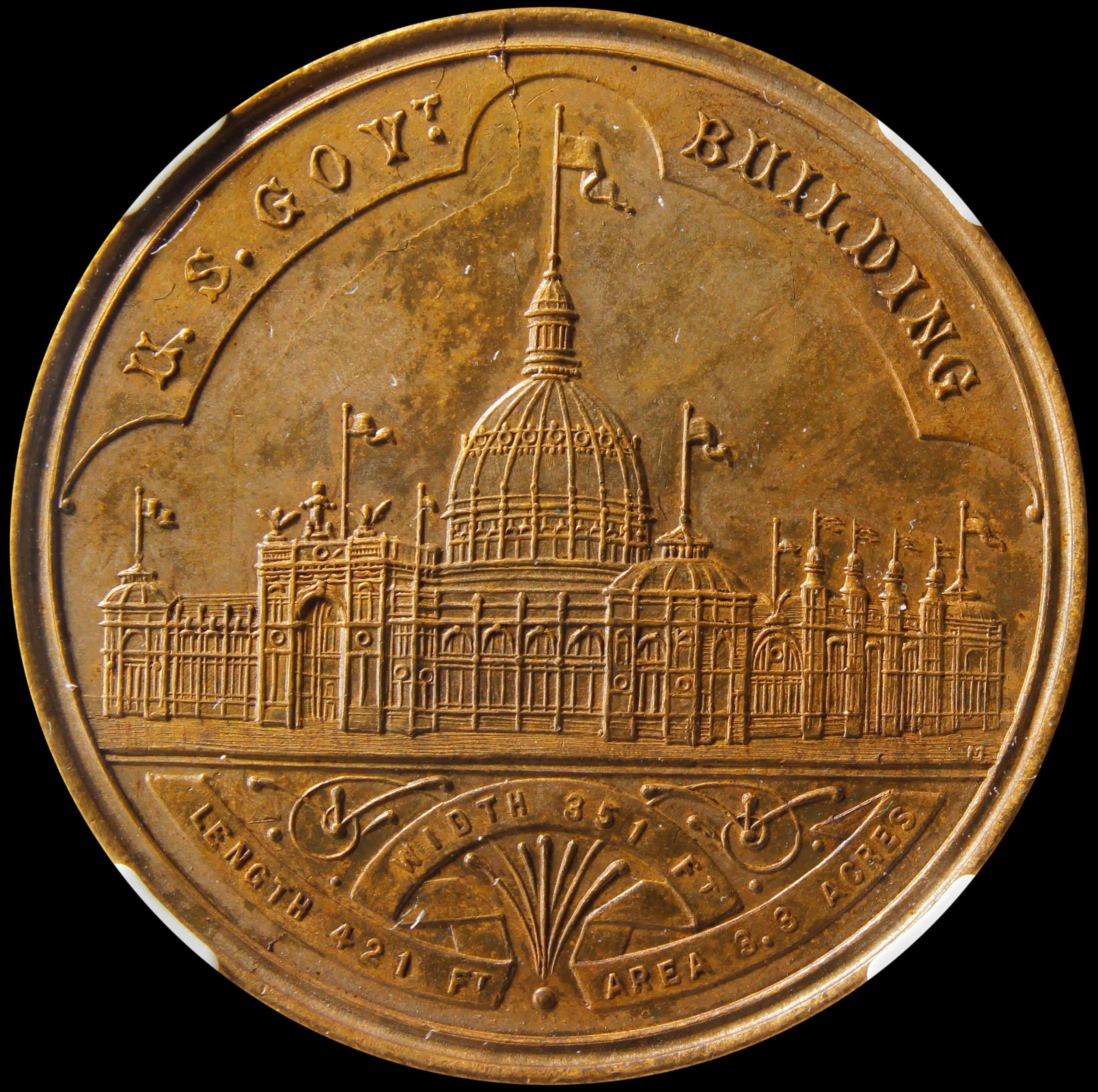 HK-155D 1893 Columbian Exposition Small Letters EXCEPTIONALLY SCARCE BRONZE Official SCD