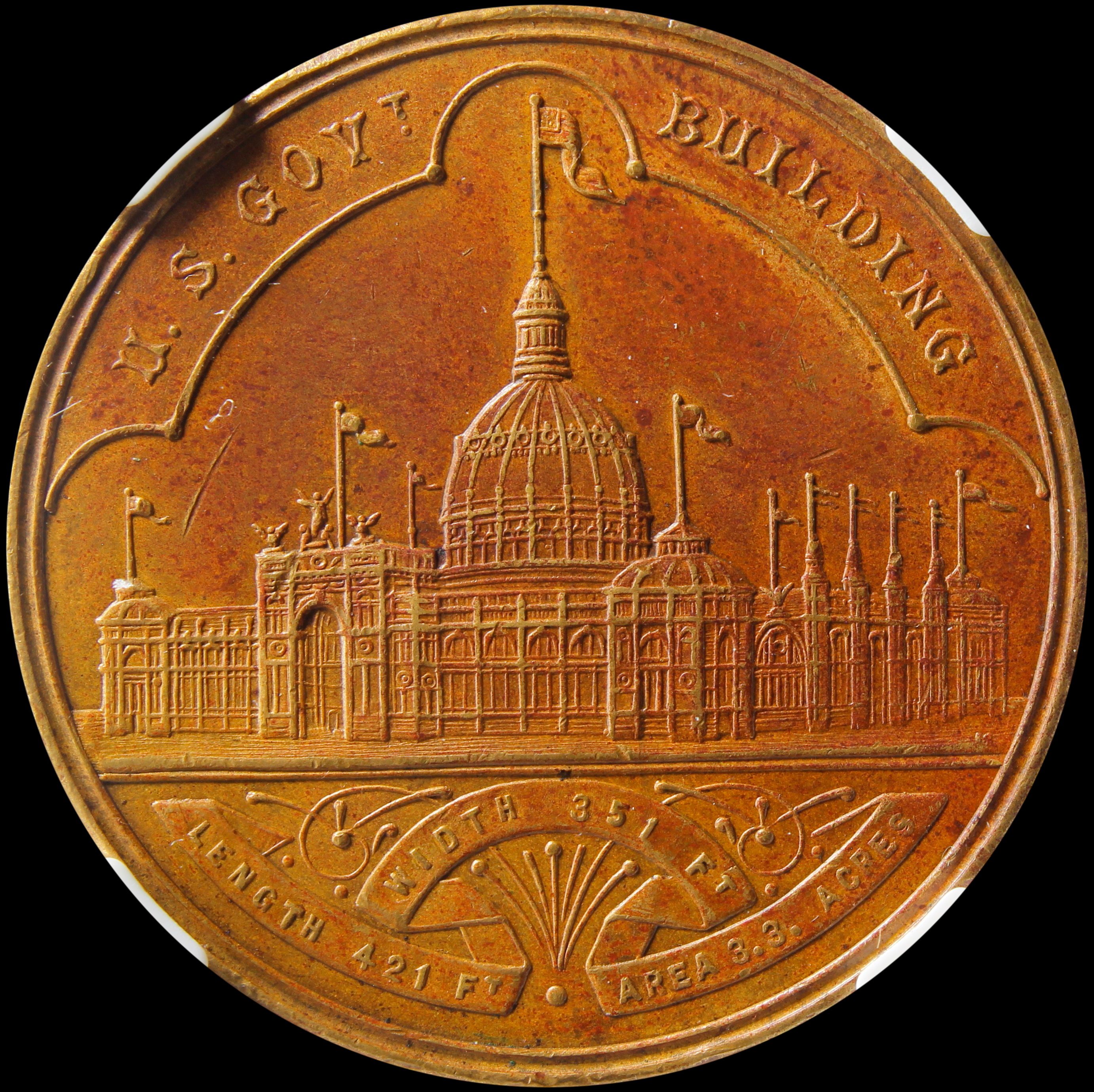 HK-155D 1893 Columbian Exposition Small Letters EXCEPTIONALLY SCARCE BRONZE Official SCD