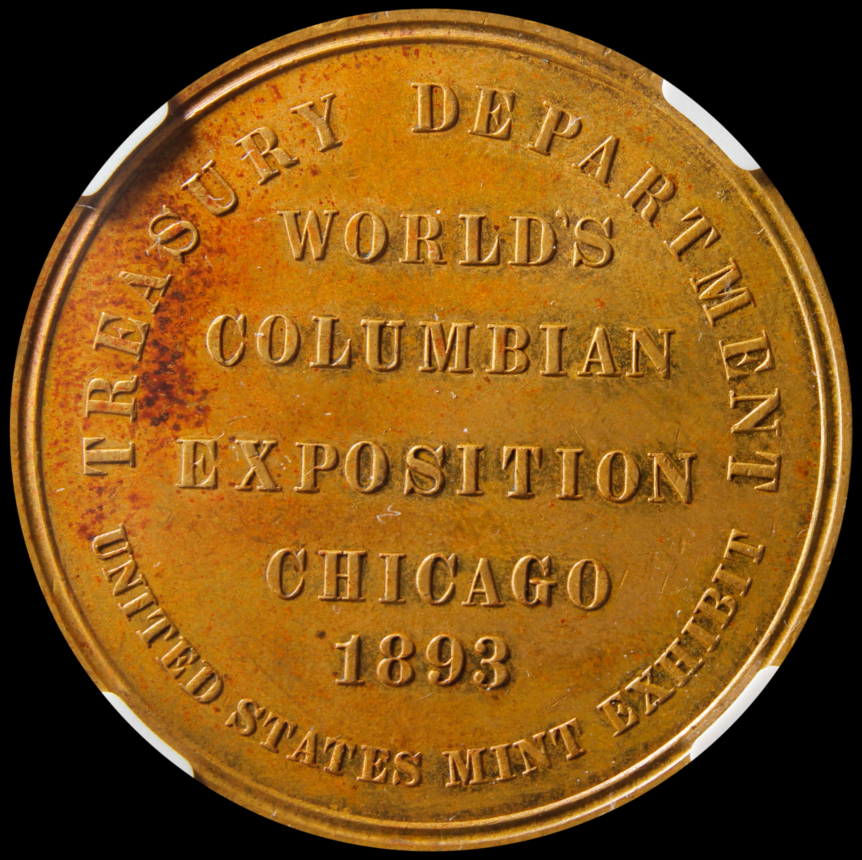 HK-155D 1893 Columbian Exposition Small Letters EXCEPTIONALLY SCARCE BRONZE Official SCD