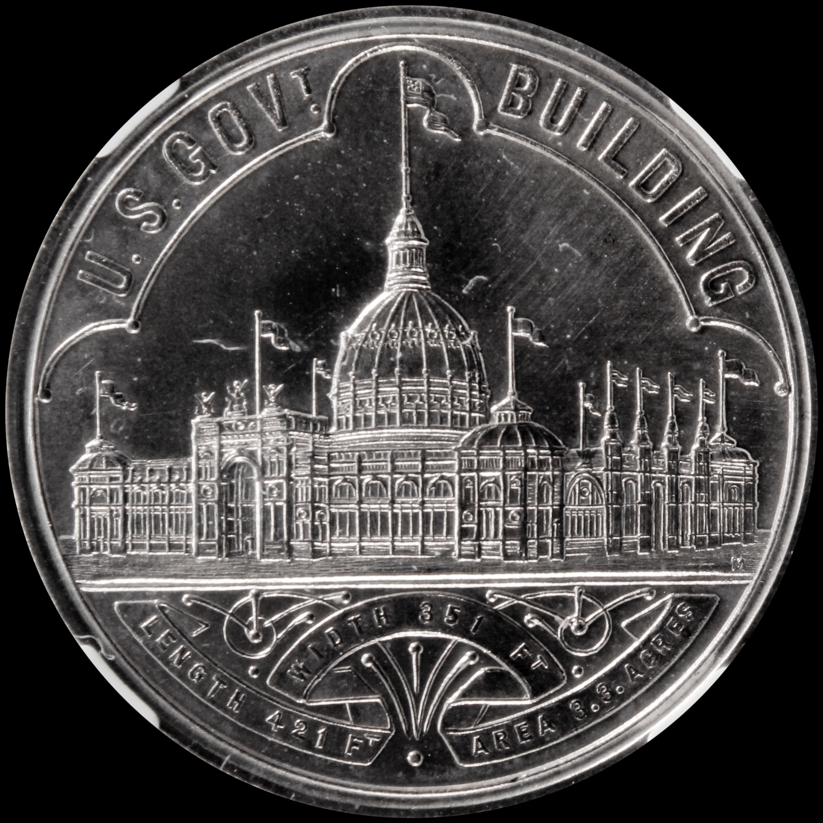 HK-154 1893 Columbian Exposition Large Letters Silver-Plated Official SCD