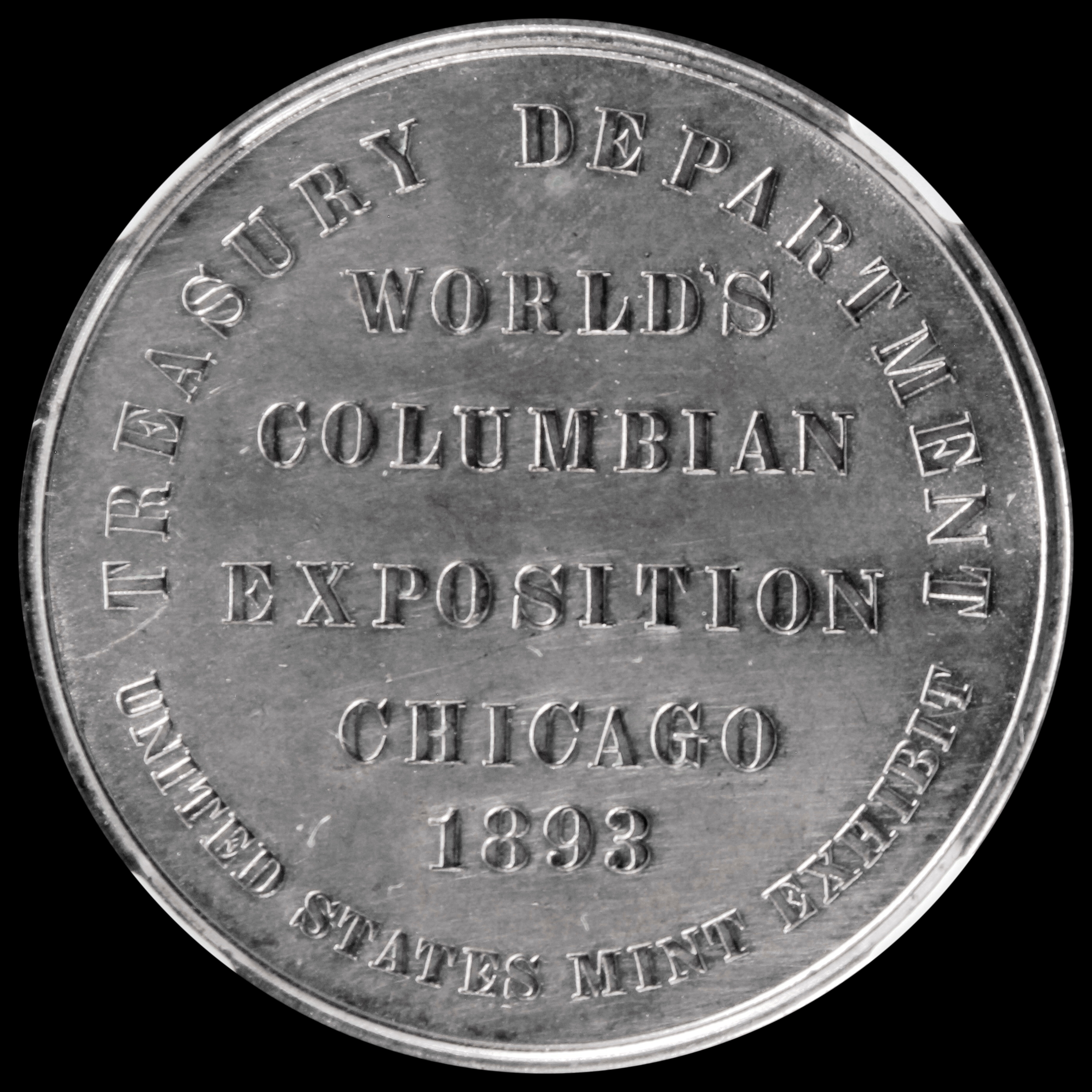 HK-155C 1893 Columbian Exposition Small Letters EXCEPTIONALLY SCARCE SILVER-PLATED Official SCD