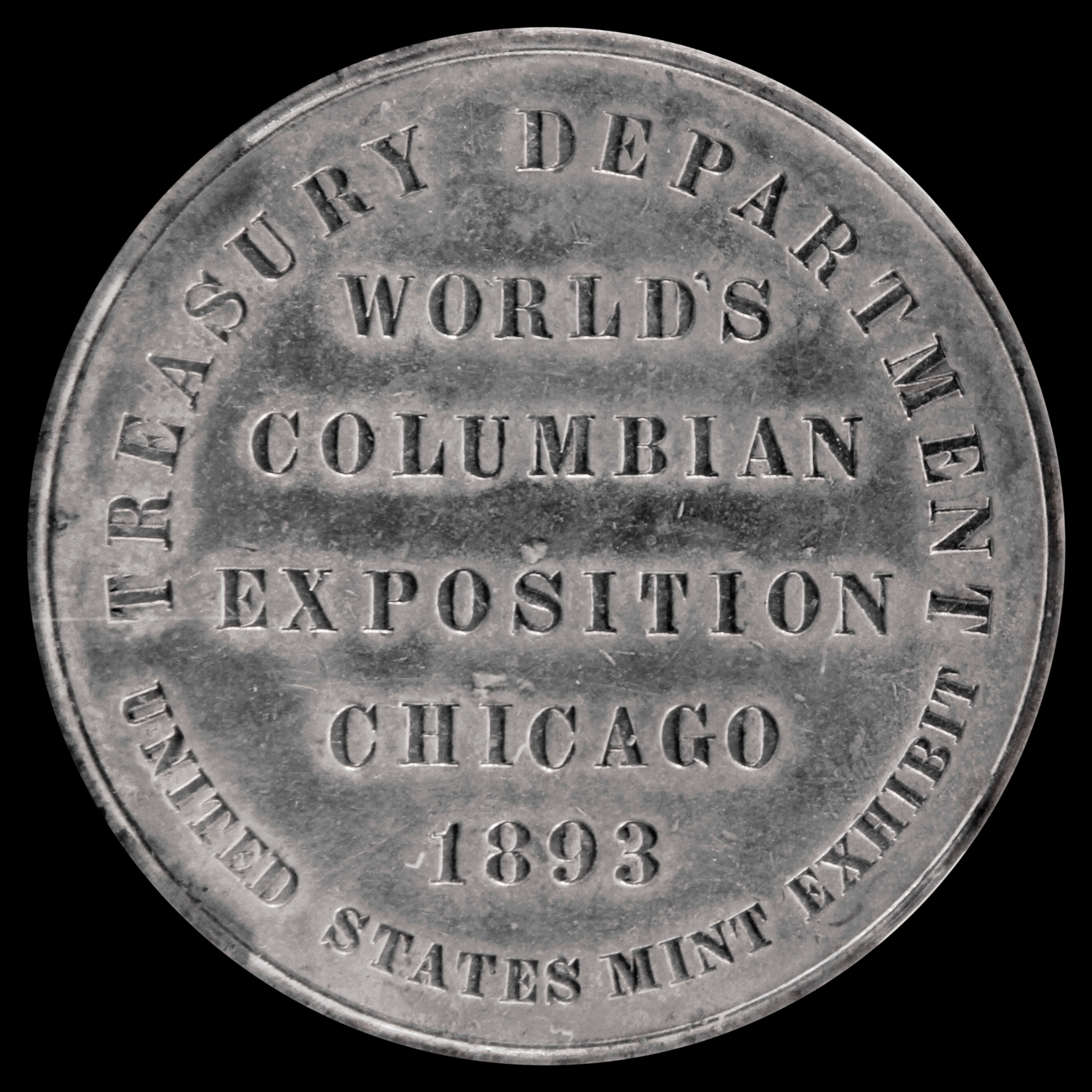 HK-154 SILVERED 1893 Columbian Exposition Large Letters Silver-Plated Official SCD