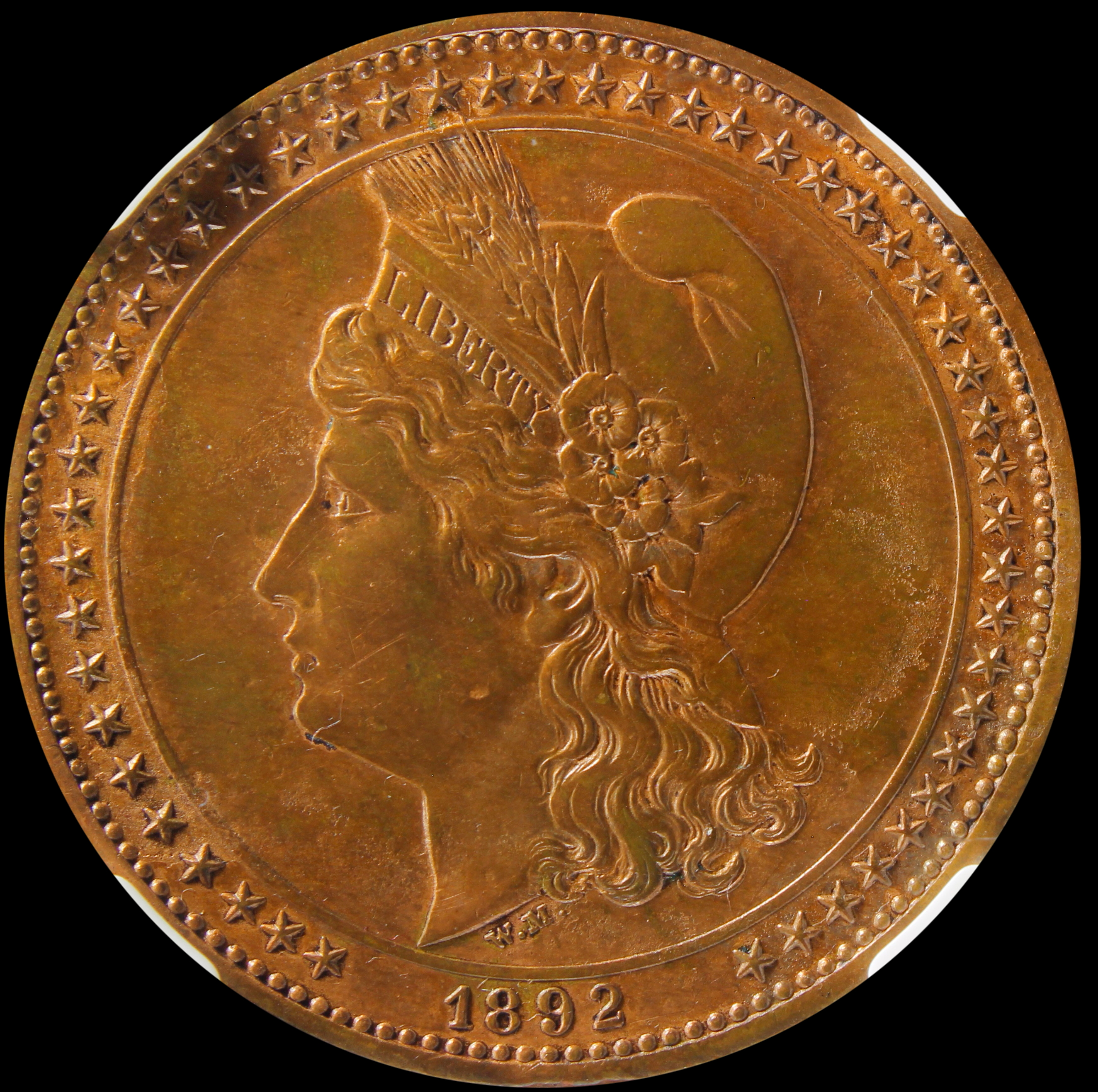 HK-222A 1892 Columbian Low Relief BRONZE Liberty Head SCD