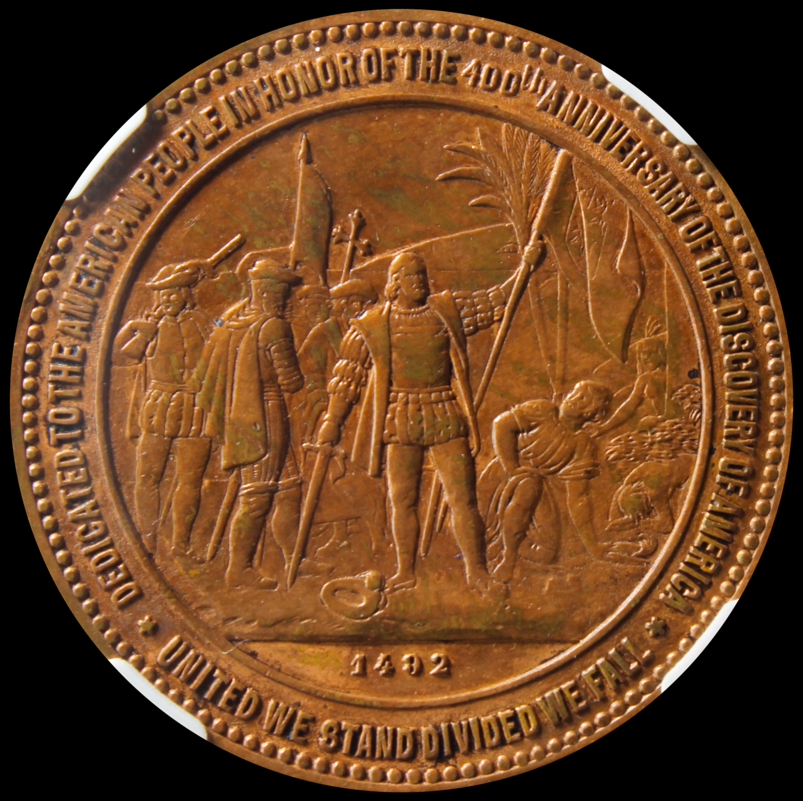 HK-222A 1892 Columbian Low Relief BRONZE Liberty Head SCD