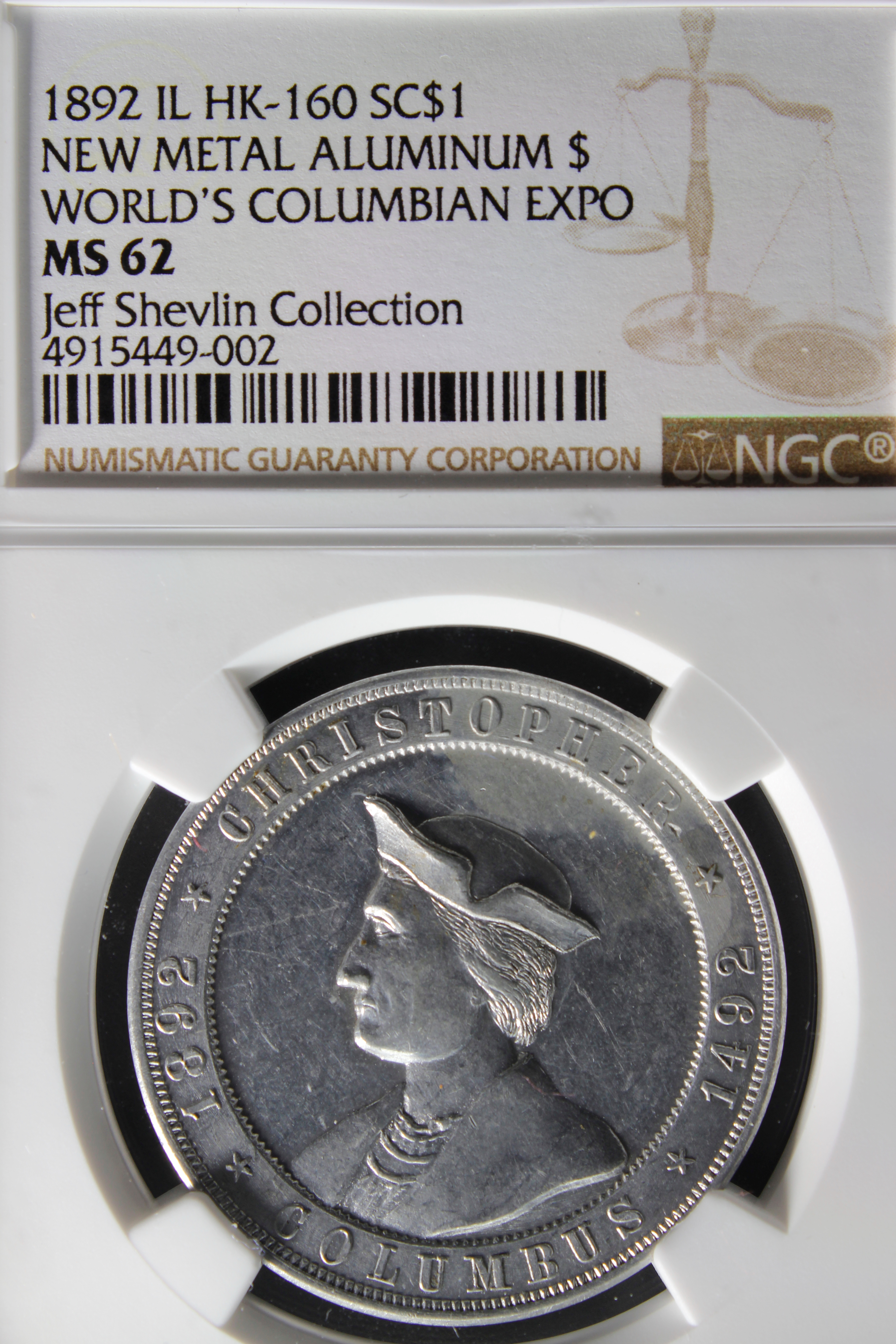 HK-160 1892 Columbian Columbus Hat Left / New Metal Aluminum Small Scroll SCD