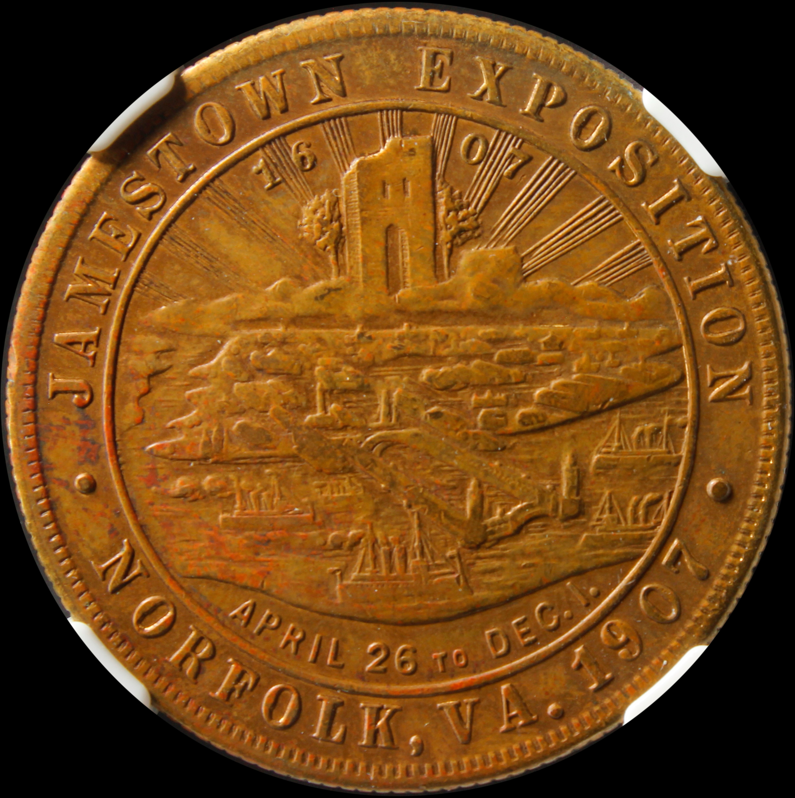 HK-349 1907 Jamestown Tercentennial Exposition Aerial View SCD – Obverse 2/ Reverse 6
