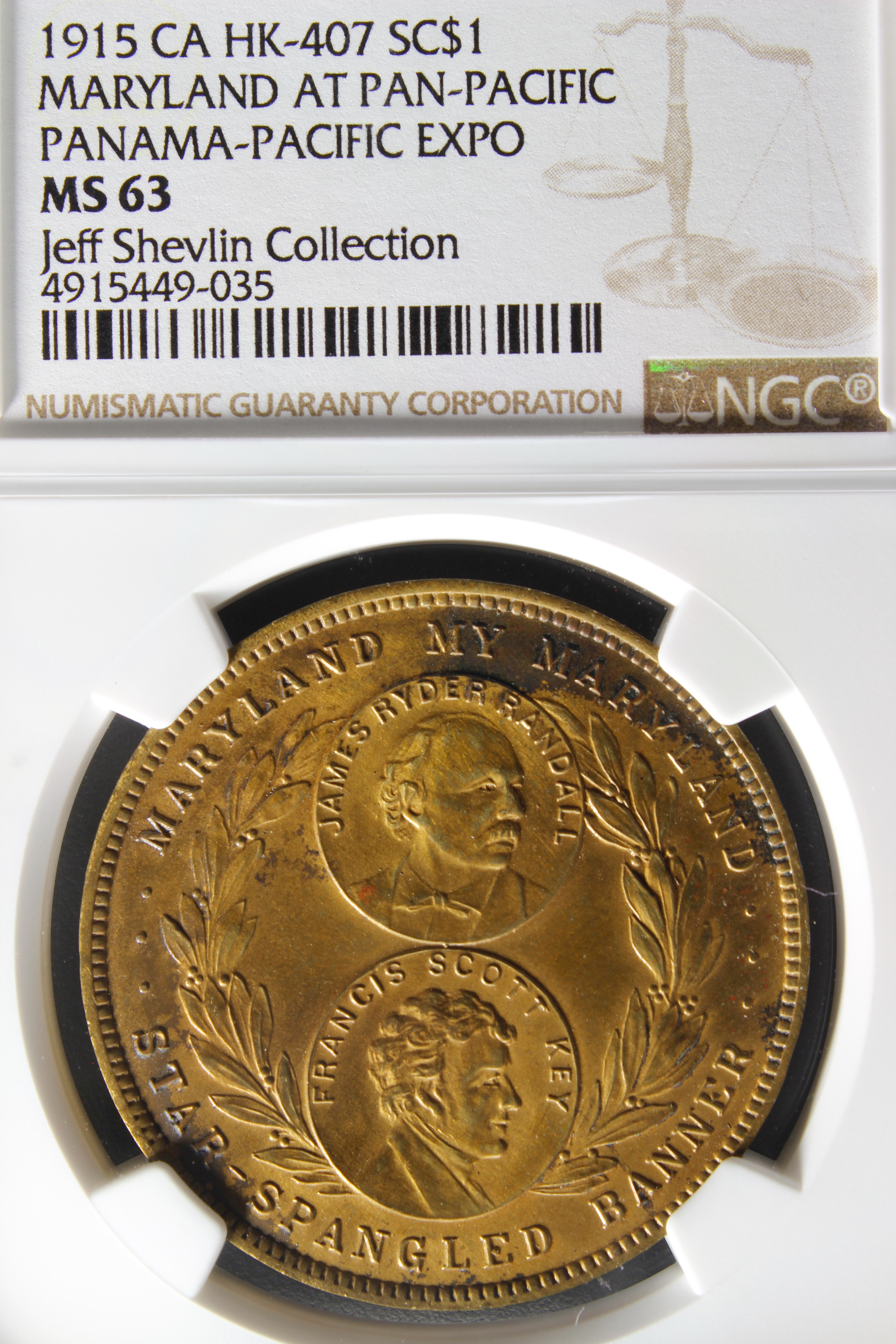 HK-407 1915 Panama-Pacific International Exposition Maryland State SCD