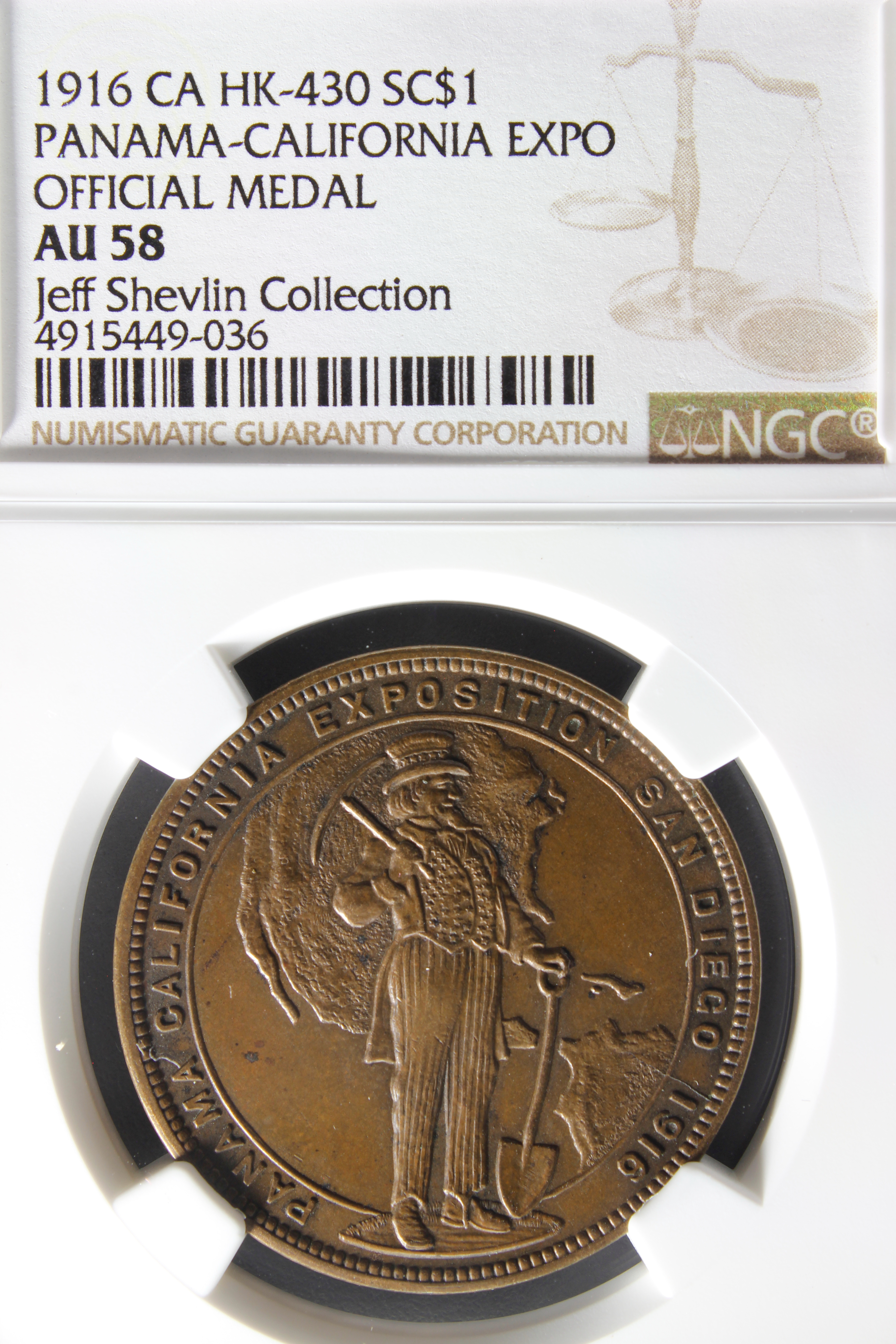 HK-430 1916 Panama-California Exposition Official SCD