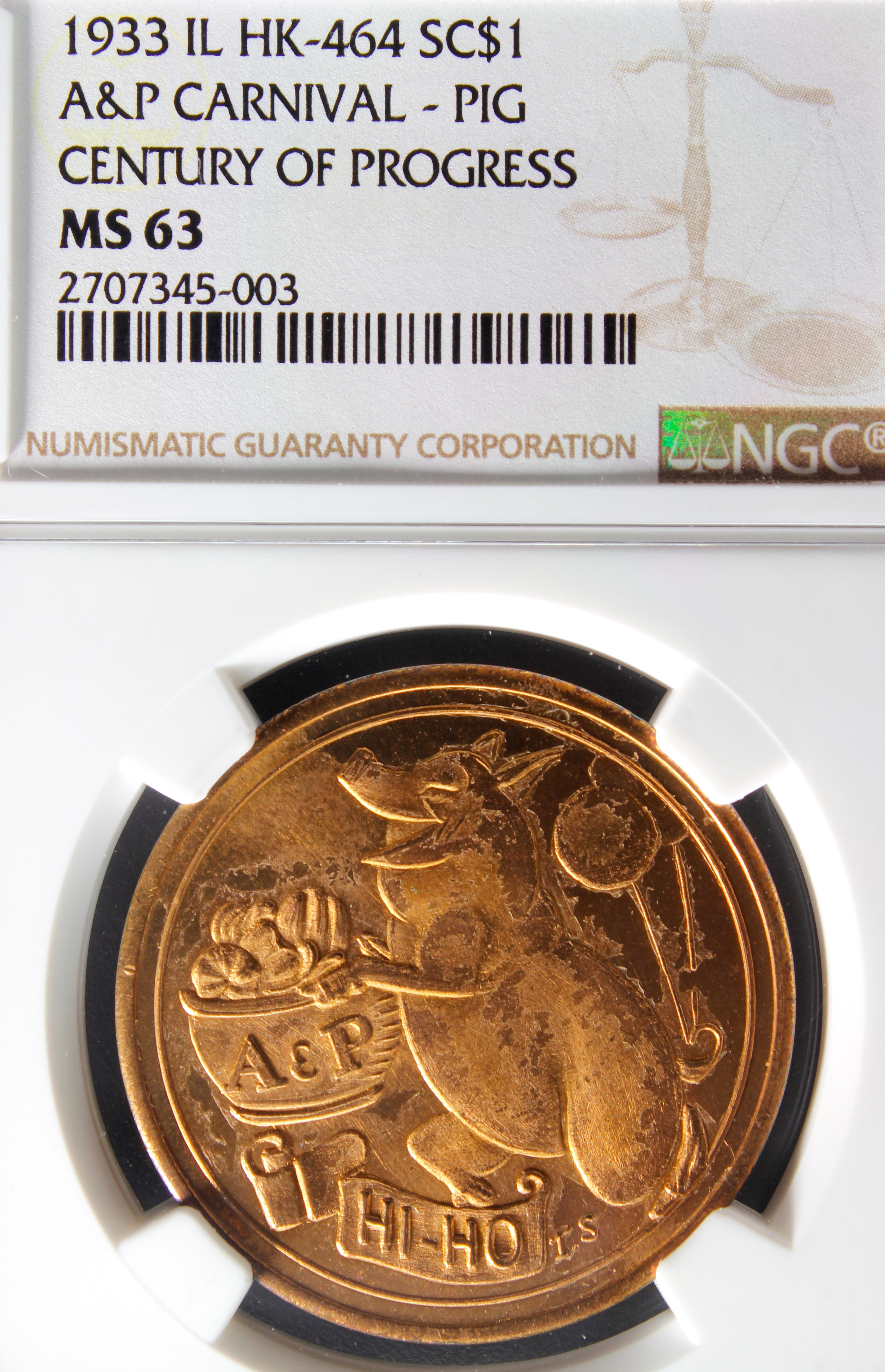 HK-464 1933 Century of Progress A&P Carnival Pig SCD