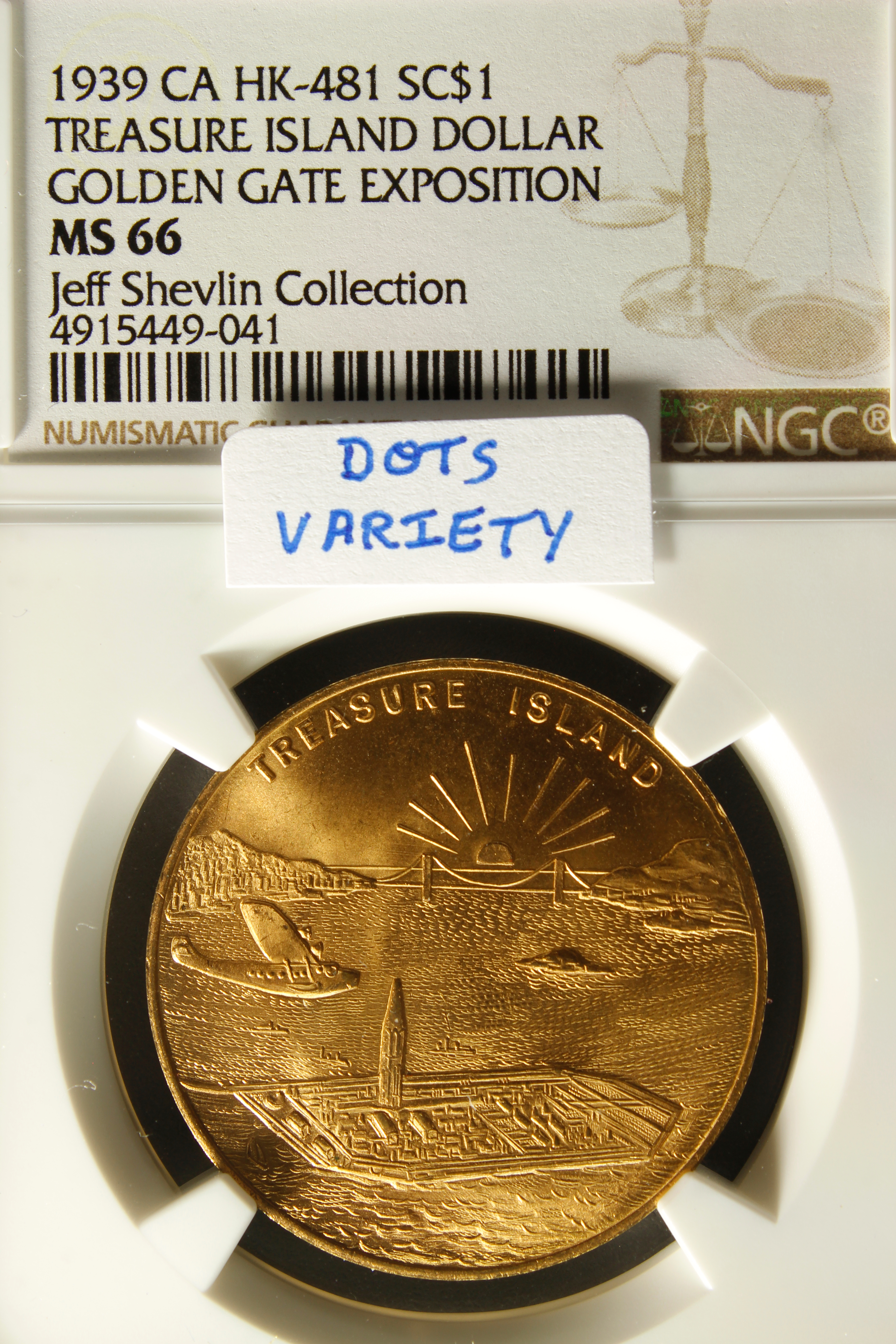 HK-481 1939 Golden Gate International Exposition Official SCD – Dots Variety