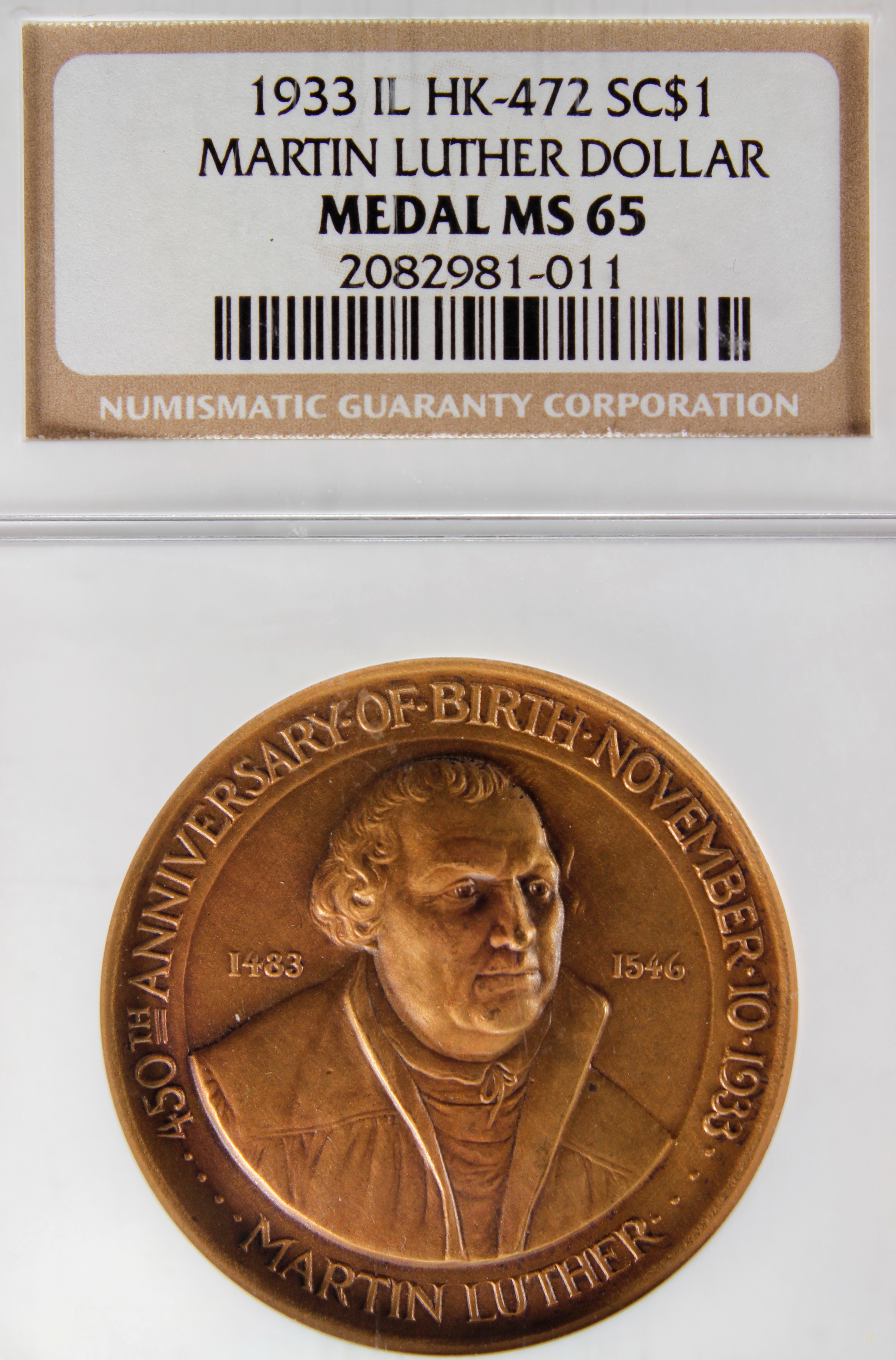 HK-472 1933 Century of Progress Martin Luther SCD