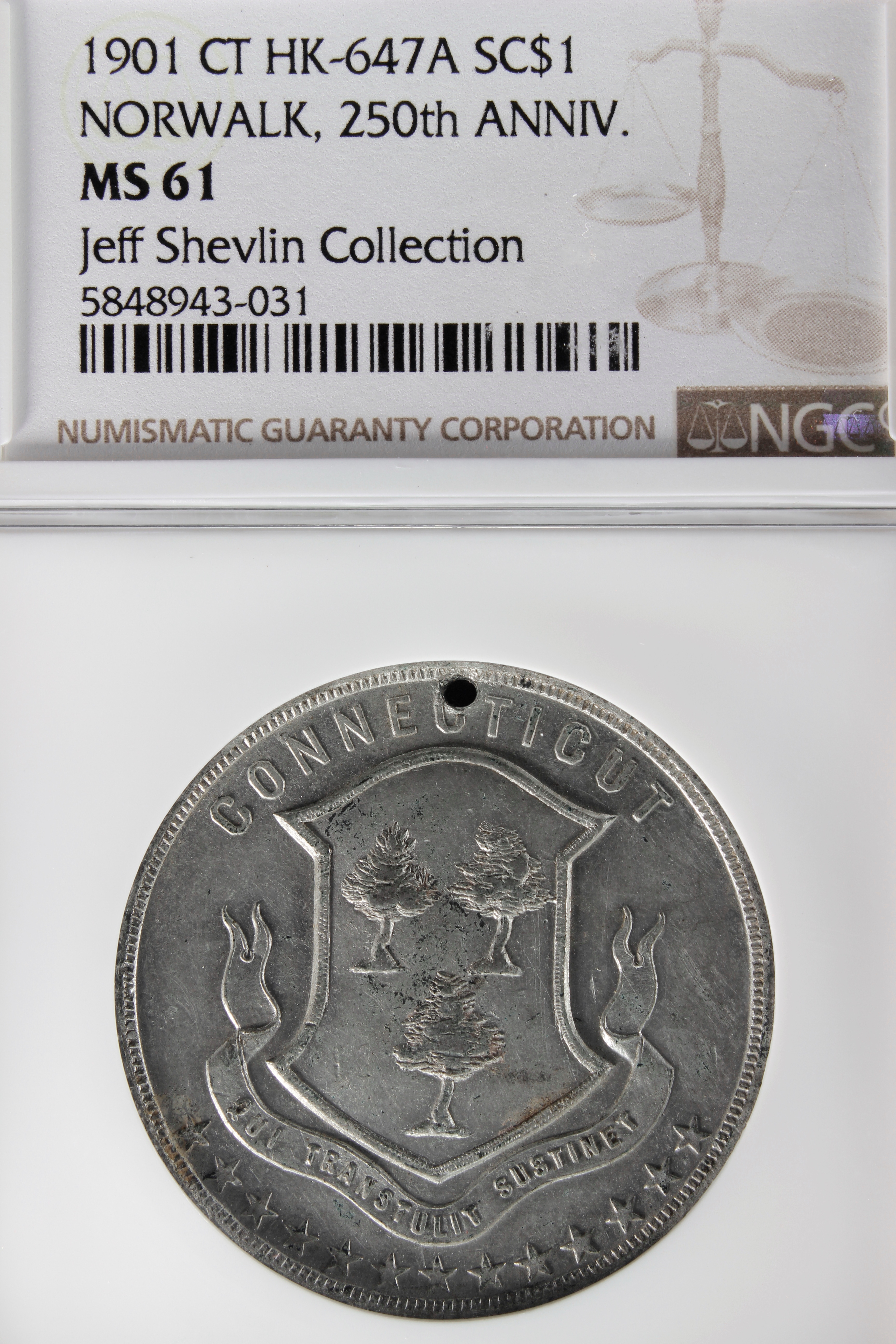 HK-647A 1901 Norwalk, Connecticut 250th Anniversary SCD