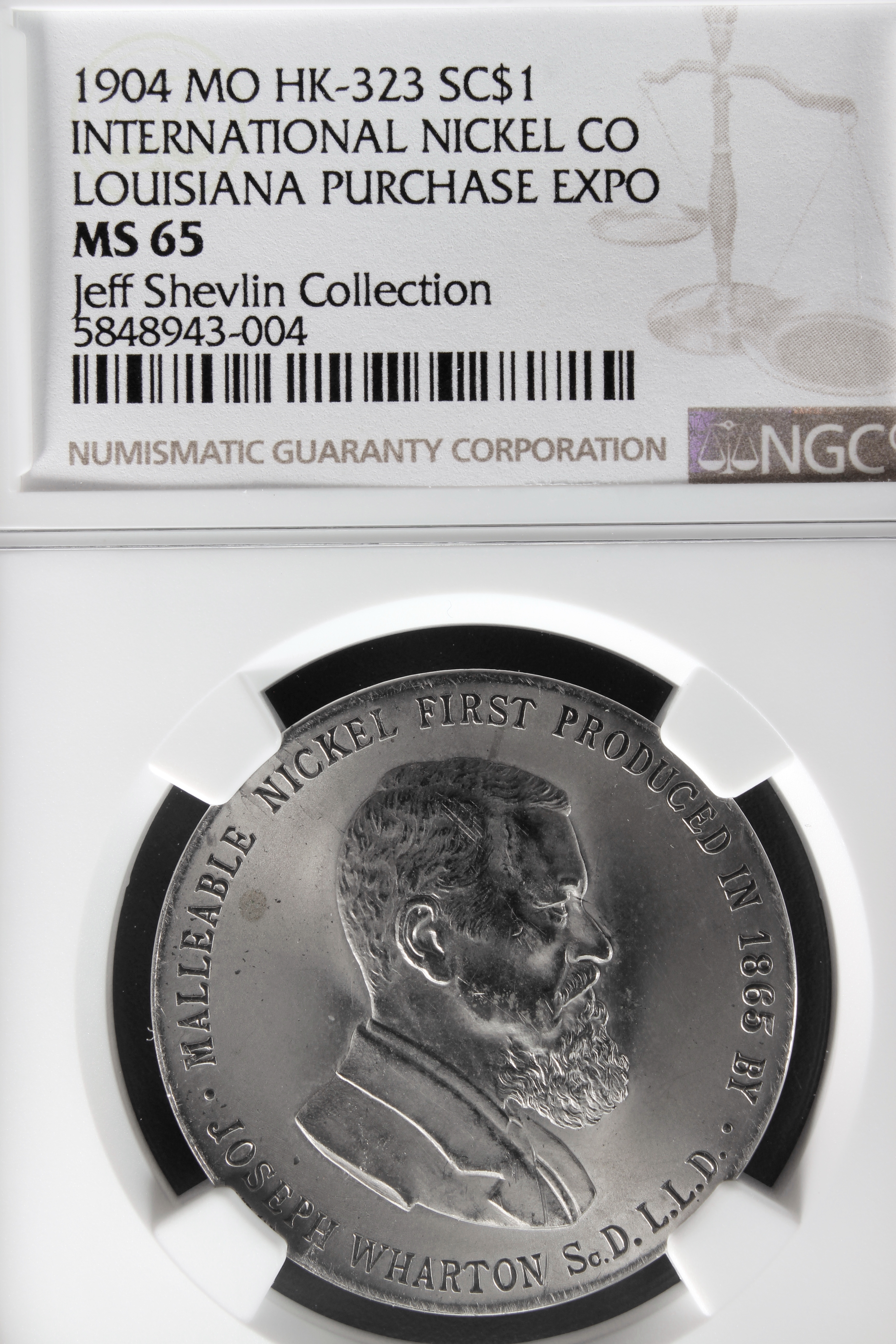 HK-323 1904 Louisiana Purchase International Nickel SCD
