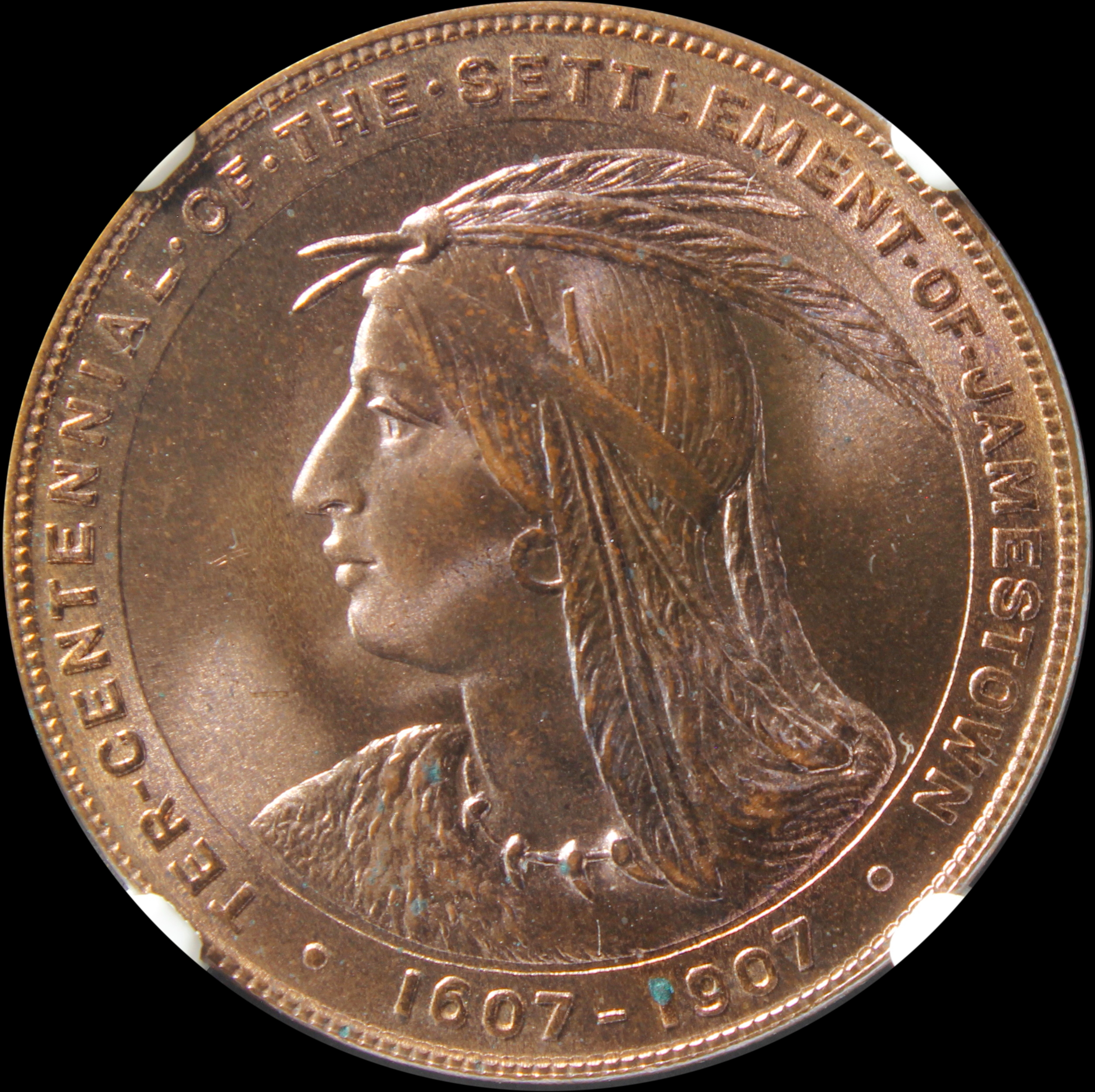 HK-346 1907 Jamestown Tercentennial Exposition Official SCD – Bronze