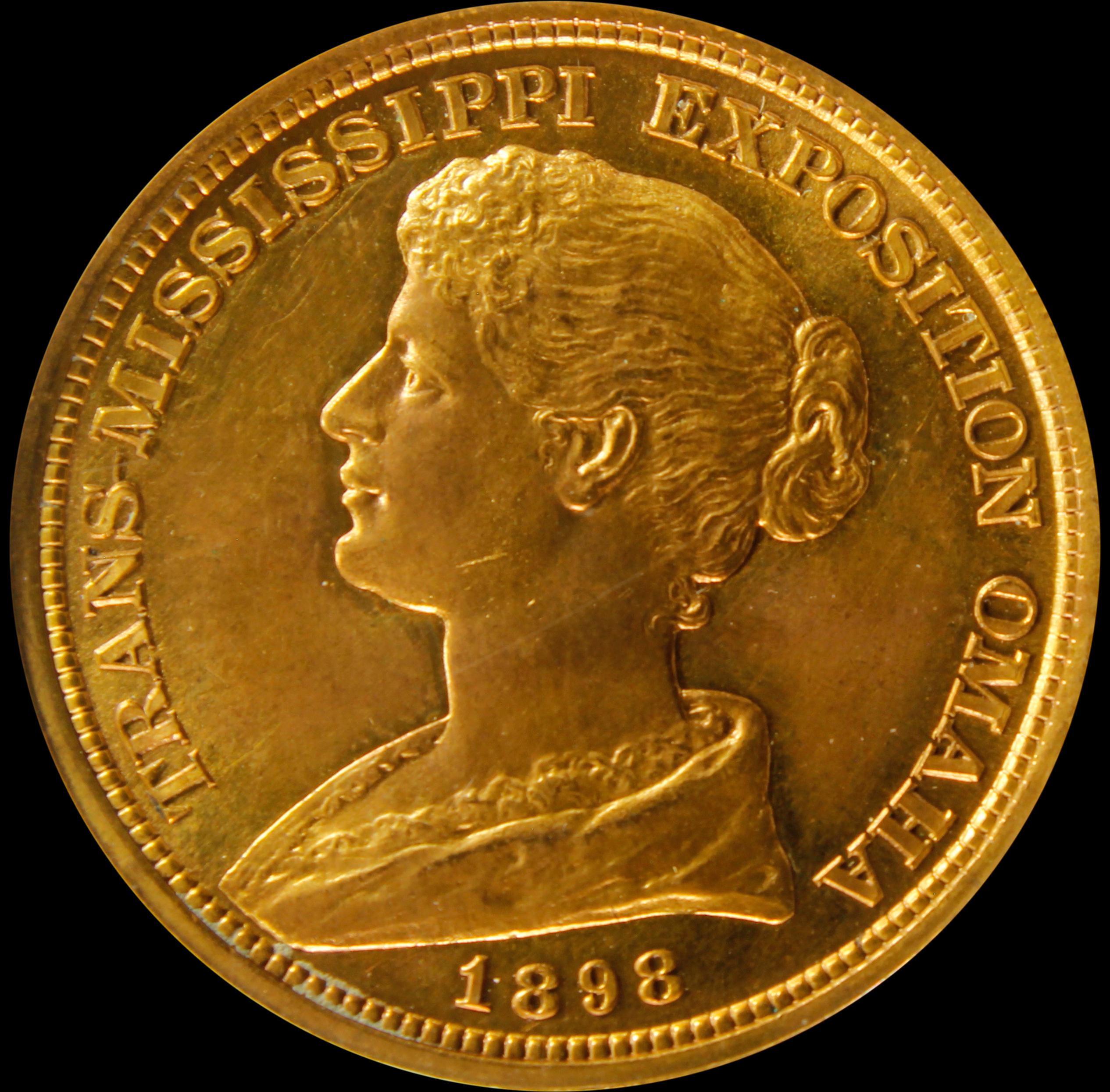 HK-283 1898 Trans-Mississippi Official Gold-Plated embossed card stock