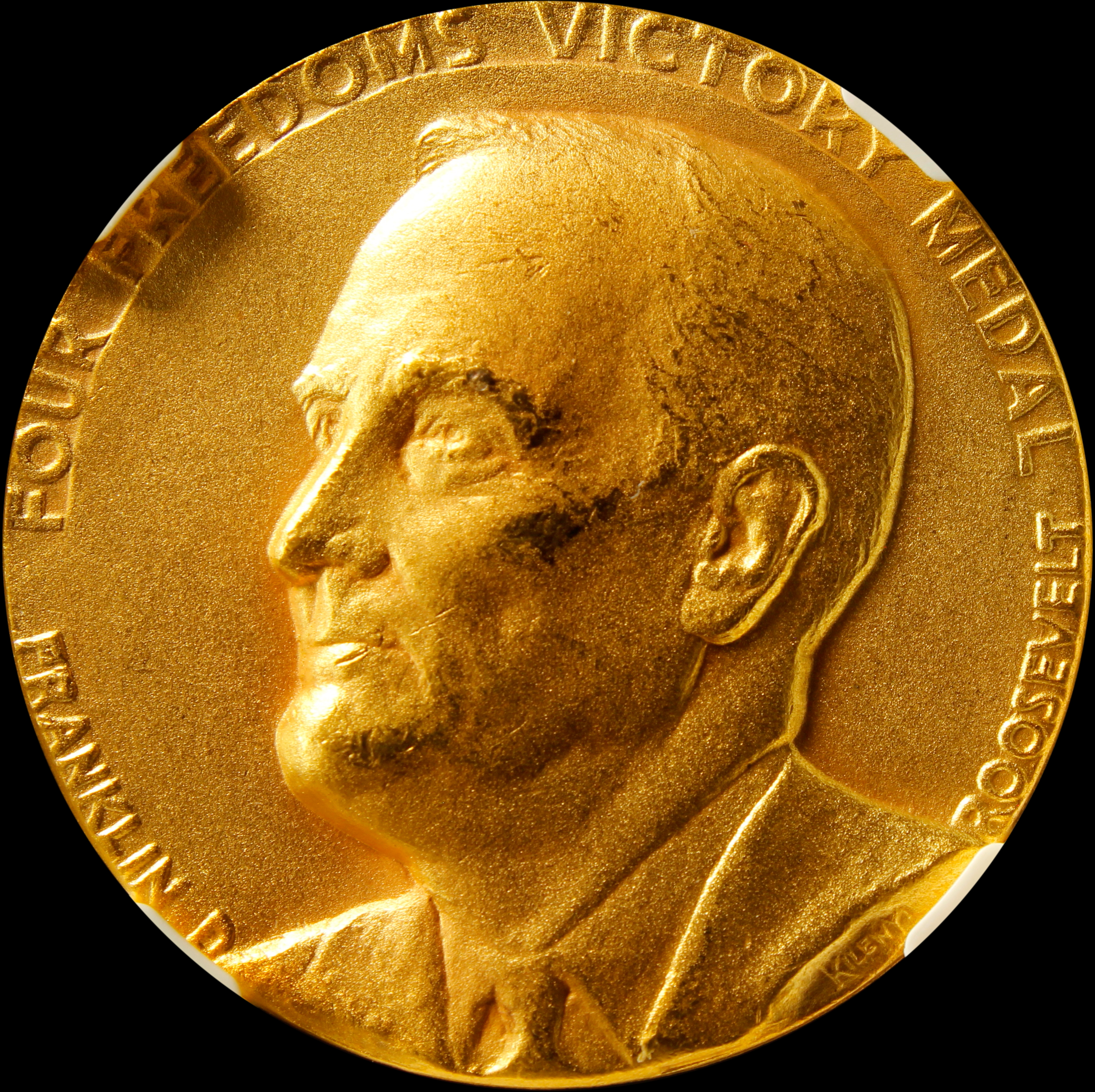 HK-913 1945 Roosevelt Four Freedoms Gold-Plated SCD
