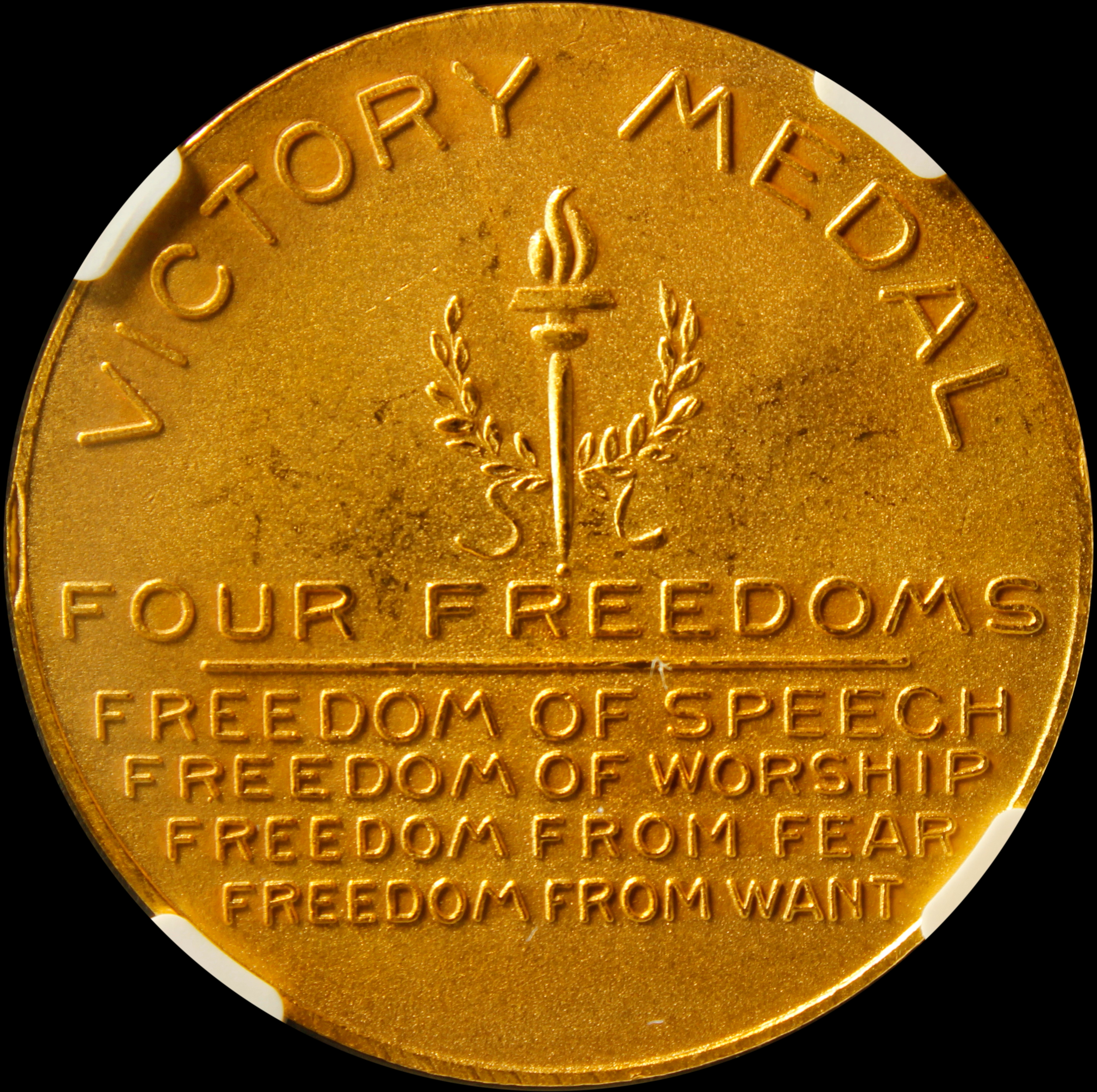 HK-913 1945 Roosevelt Four Freedoms Gold-Plated SCD
