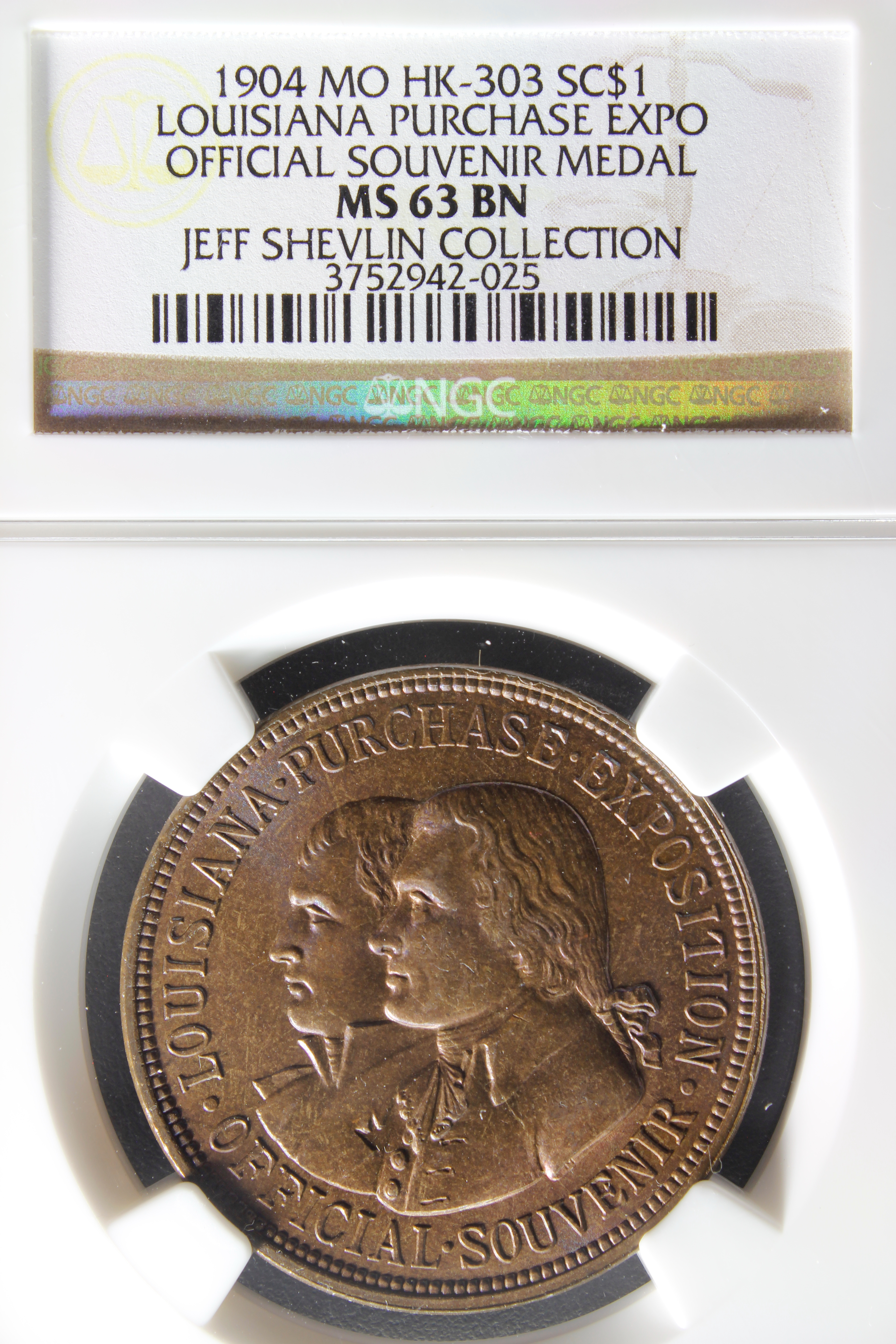 HK-303 1904 Louisiana Purchase Exposition Bronze Official SCD