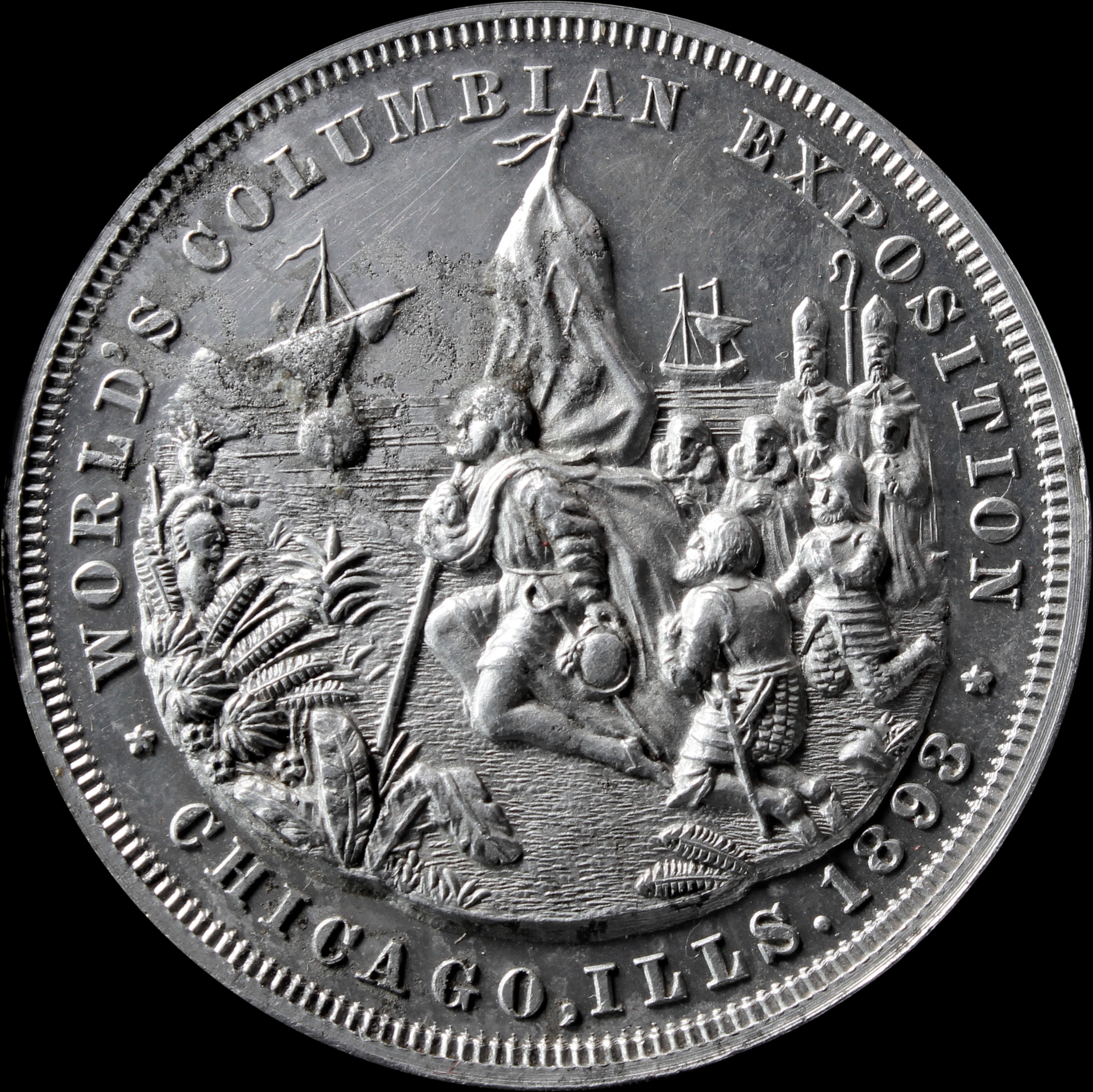 1893 Columbian Quint Beach Landing Scene Uniface SCD