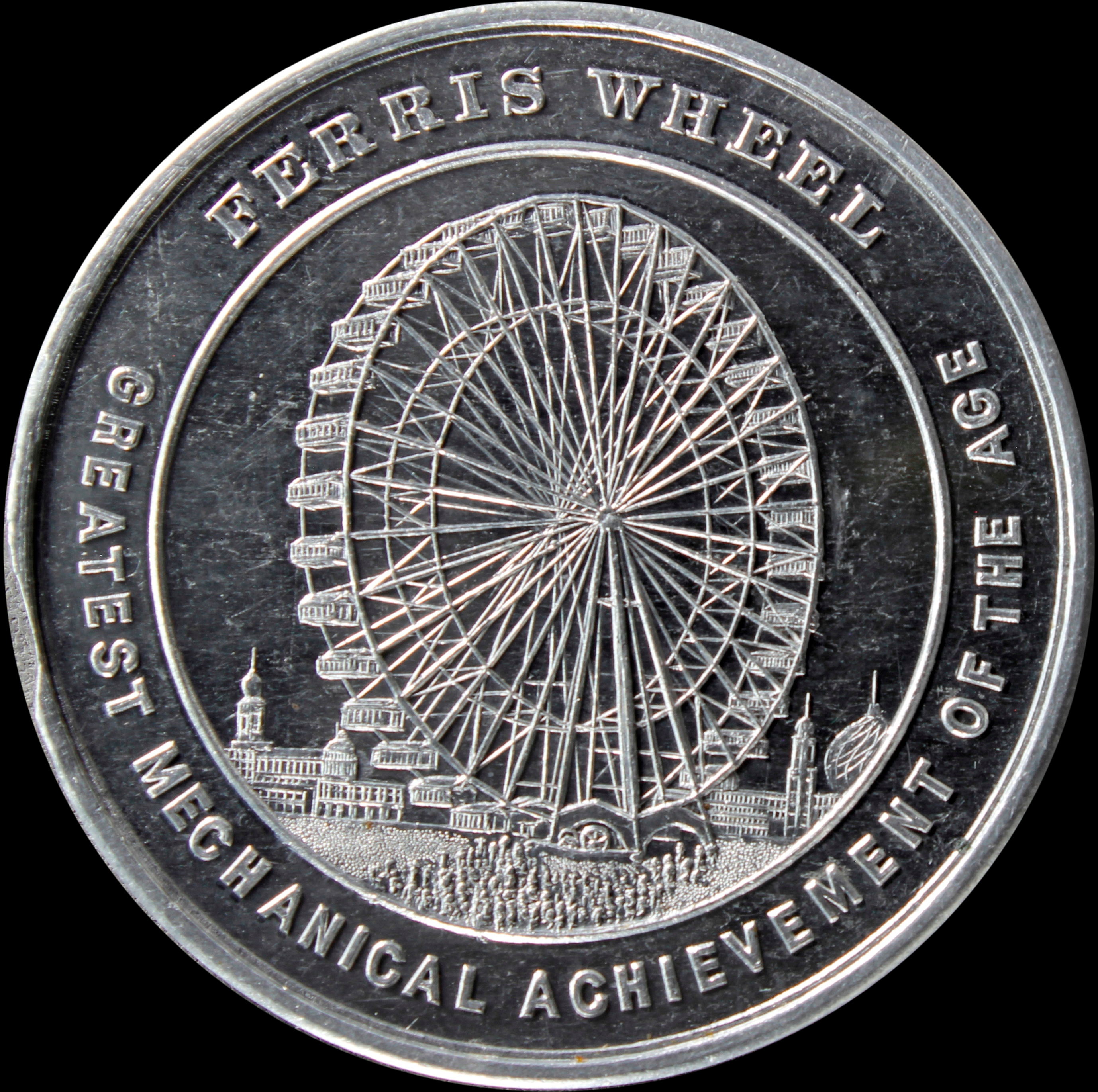 HK-170 UNL 1893 Columbian Ferris Wheel and Columbus SCD – ERROR Clipped Planchet