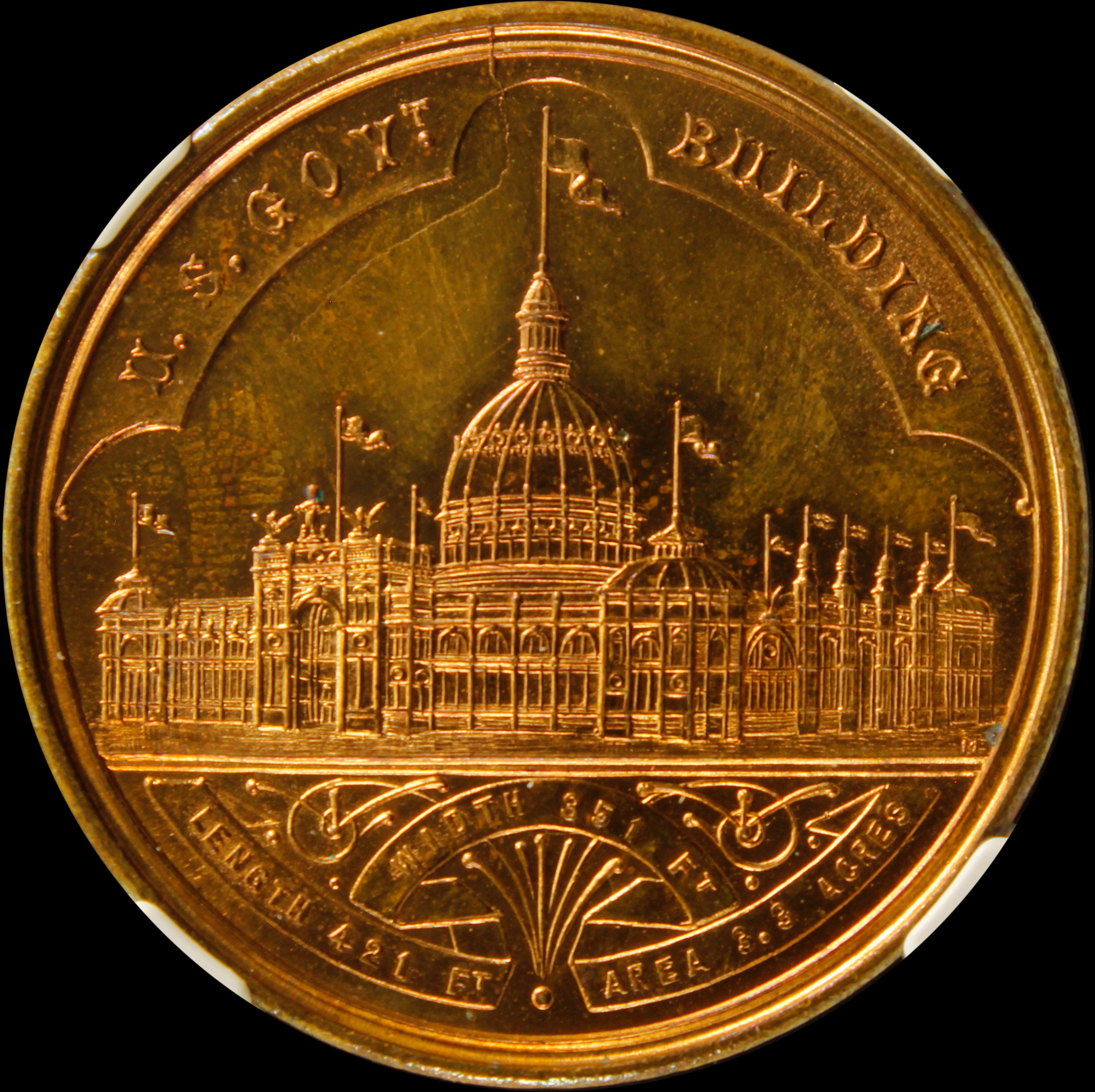 HK-155D 1893 Columbian Exposition Small Letters EXCEPTIONALLY SCARCE BRONZE Official SCD