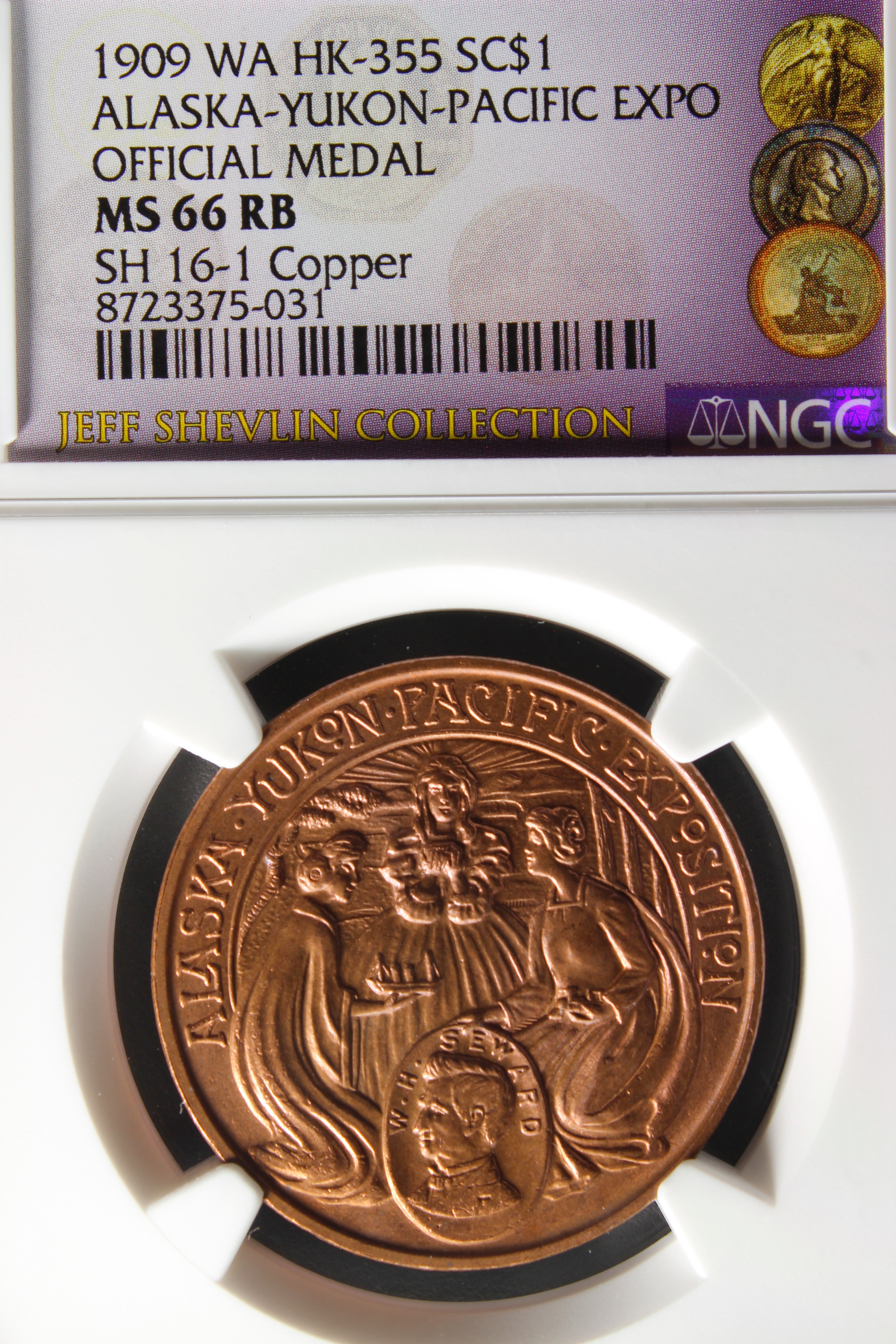 HK-355 1909 Alaska-Yukon-Pacific Exposition Official SCD – Copper