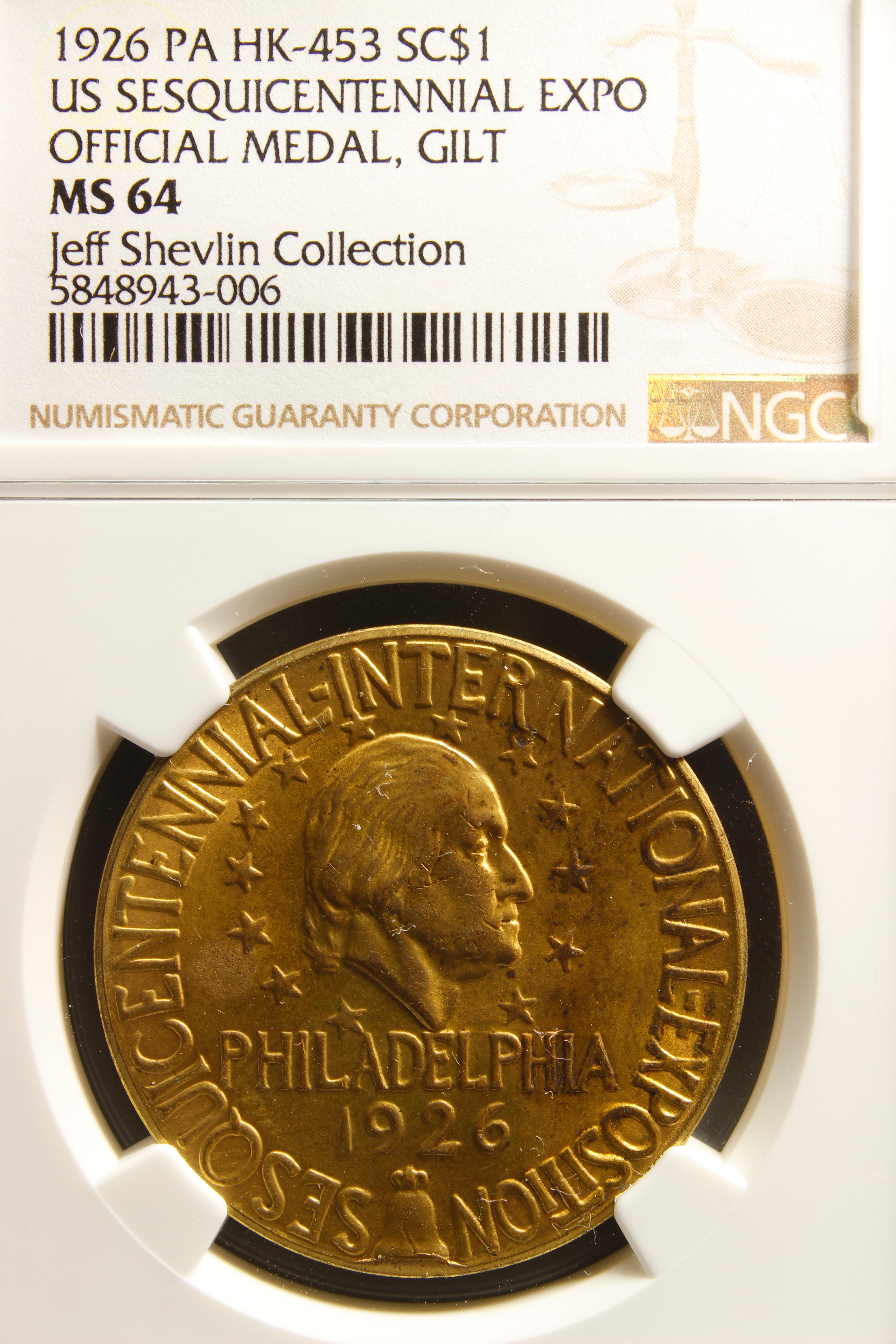 HK-453 1926 U.S. Sesquicentennial Exposition Official SCD