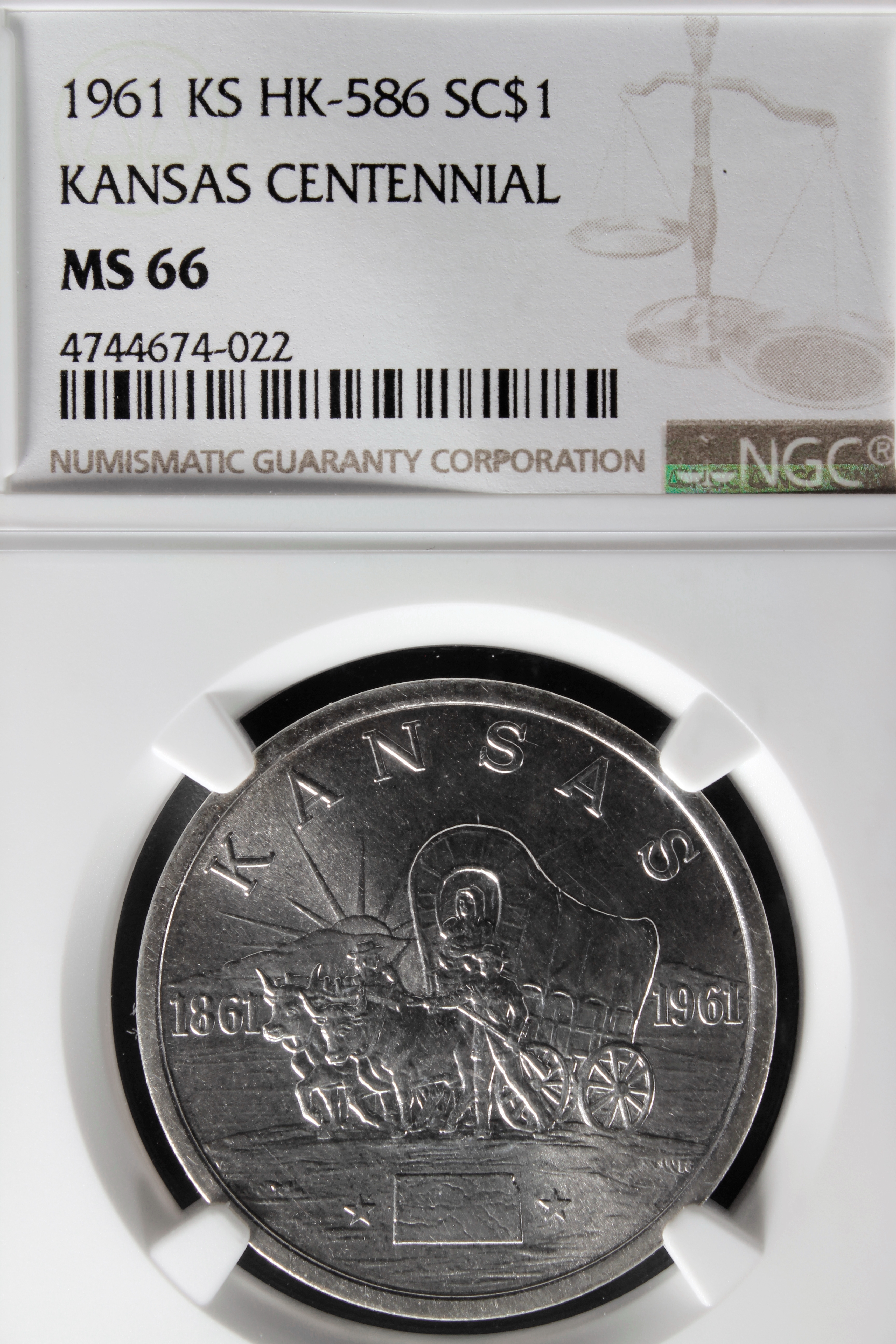 HK-586 1961 Kansas Centennial Silver SCD