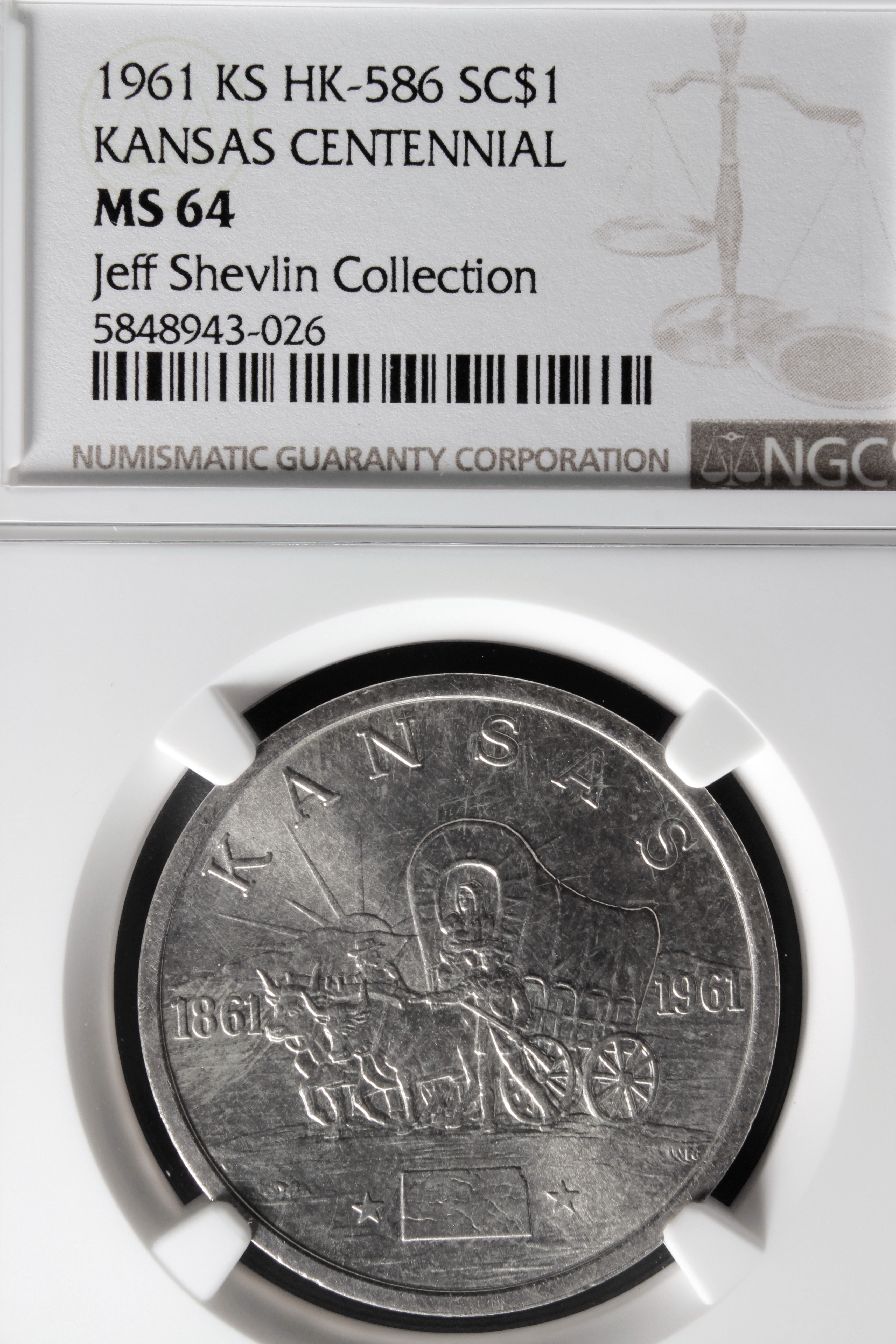 HK-586 1961 Kansas Centennial Silver SCD