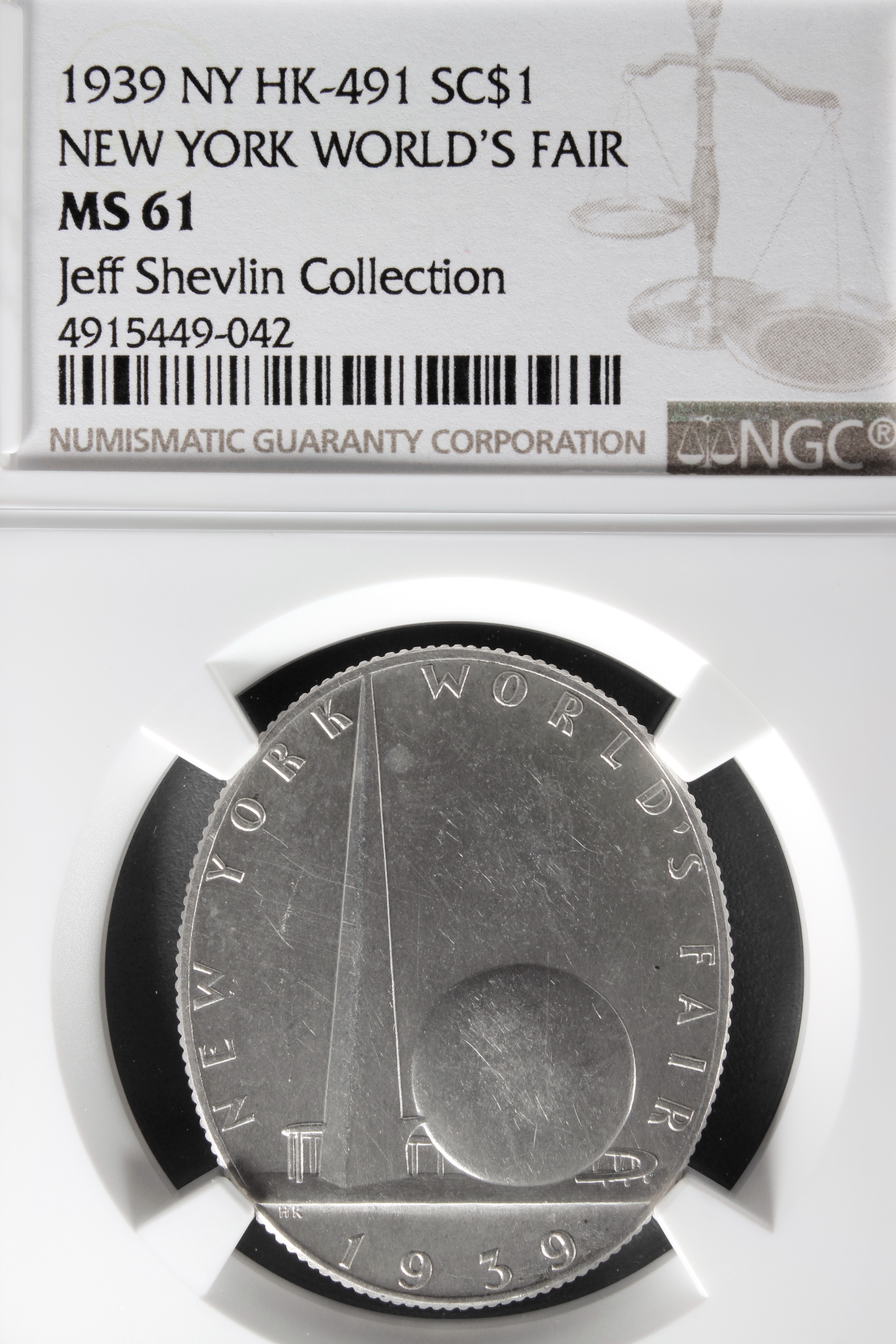HK-491 1939-40 New York World’s Fair Exposition Elliptical Official SCD