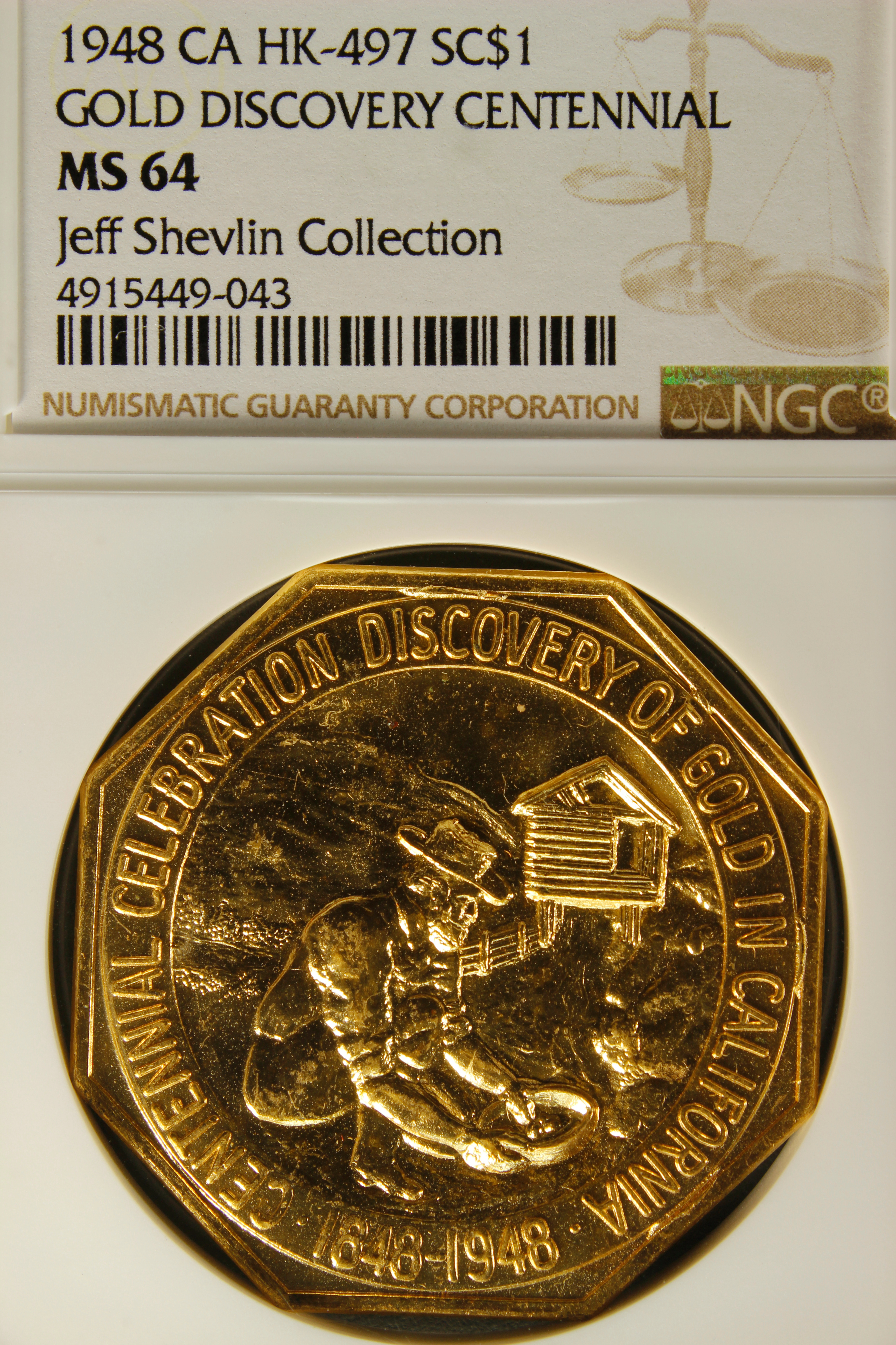 HK-497 1948 California Gold Discovery Centennial SCD