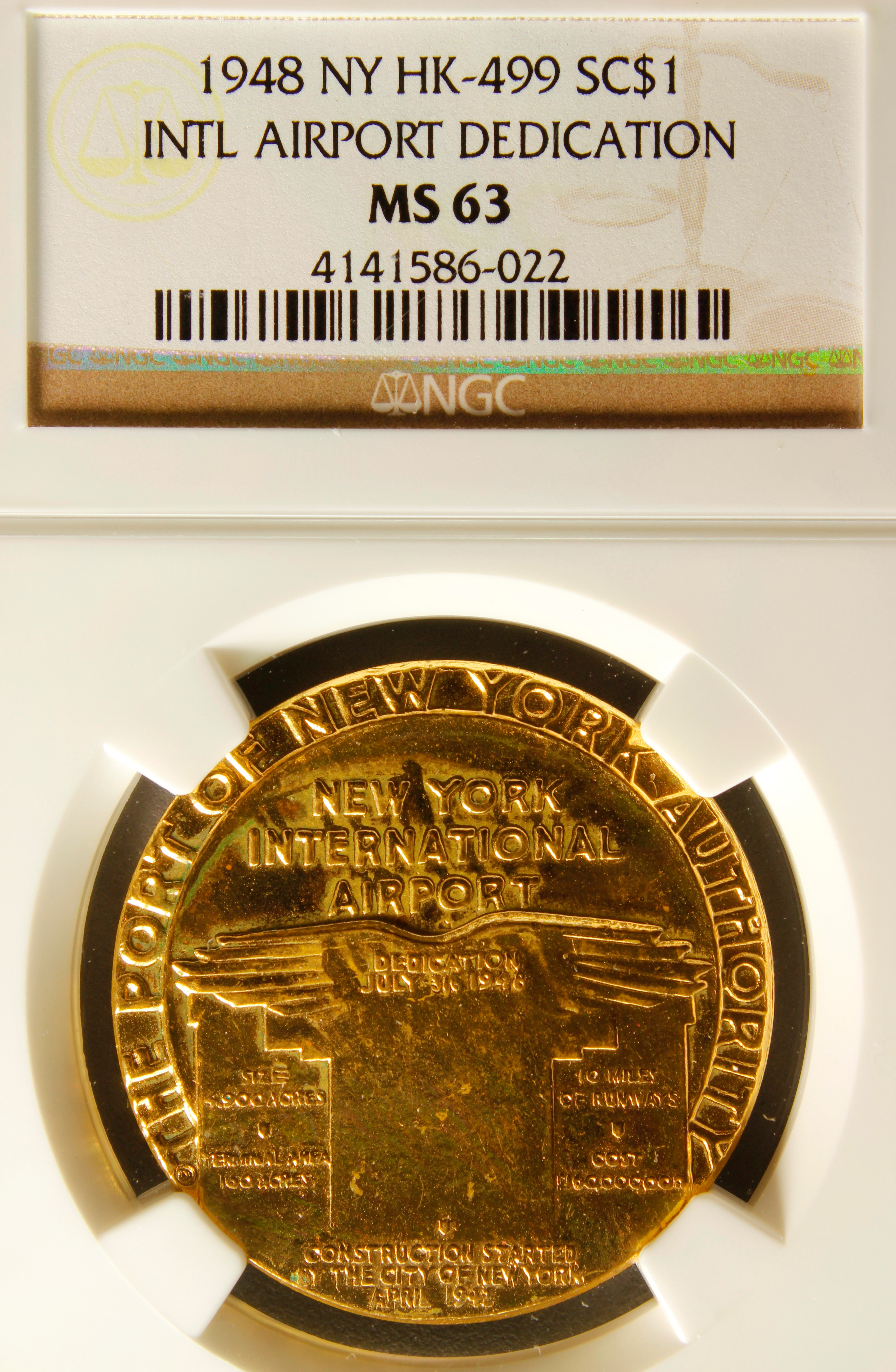 HK-499 1948 New York International Airport Dedication SCD