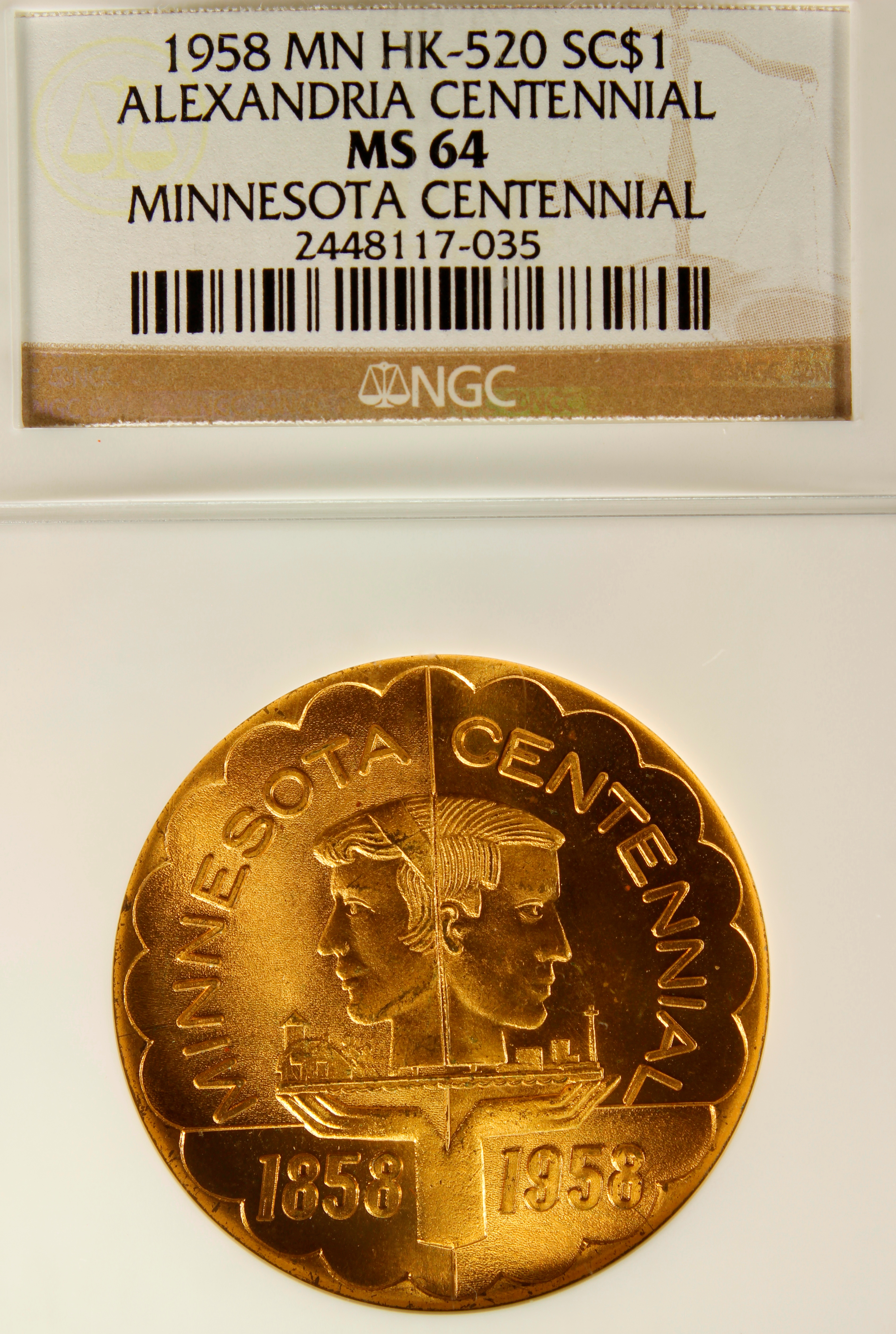 HK-520 1958 Alexandria Minnesota Centennial SCD