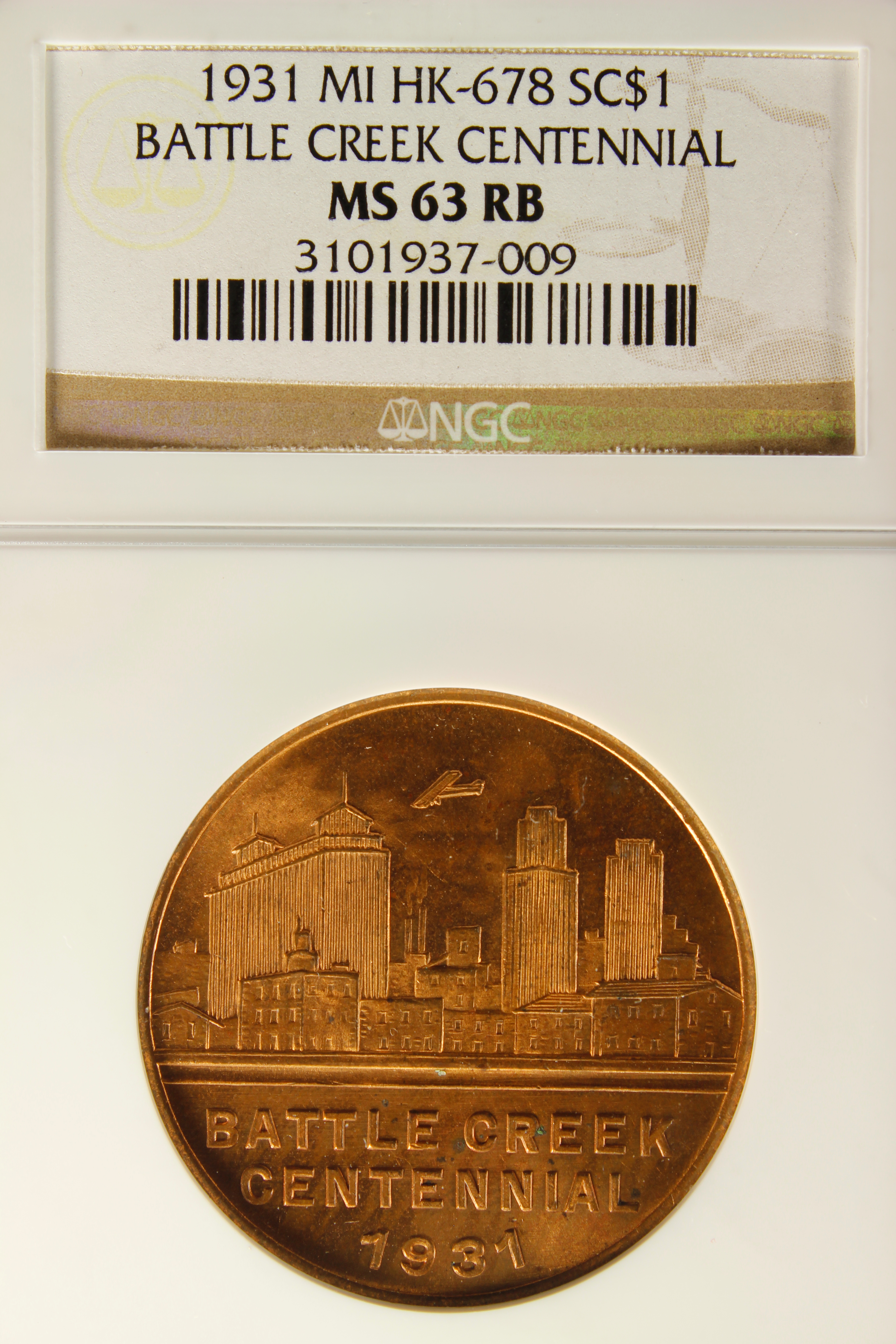 HK-678 1931 Battle Creek Michigan Centennial SCD