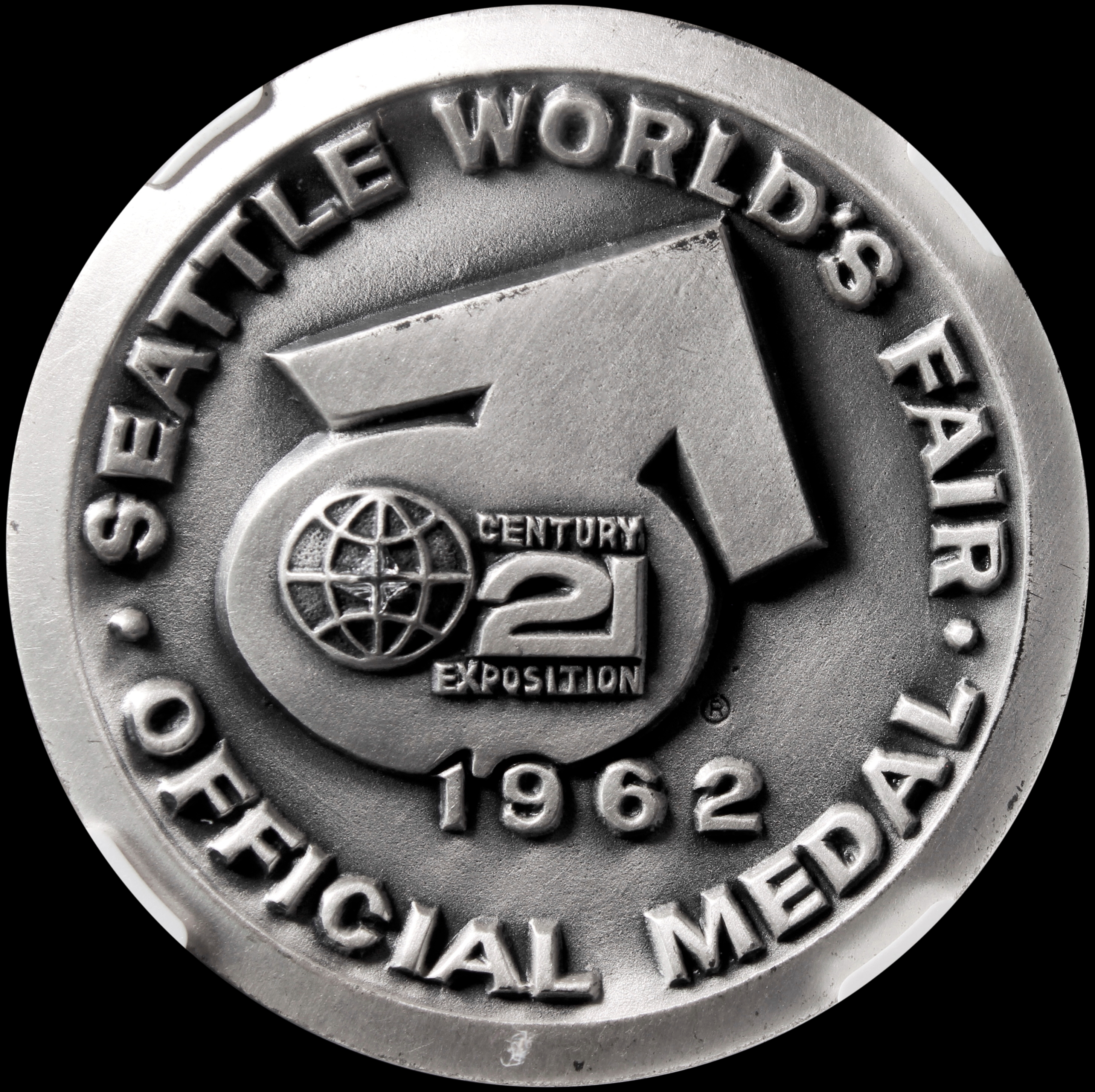 1962 Century 21 Exposition High Relief Silver Monorail SCD