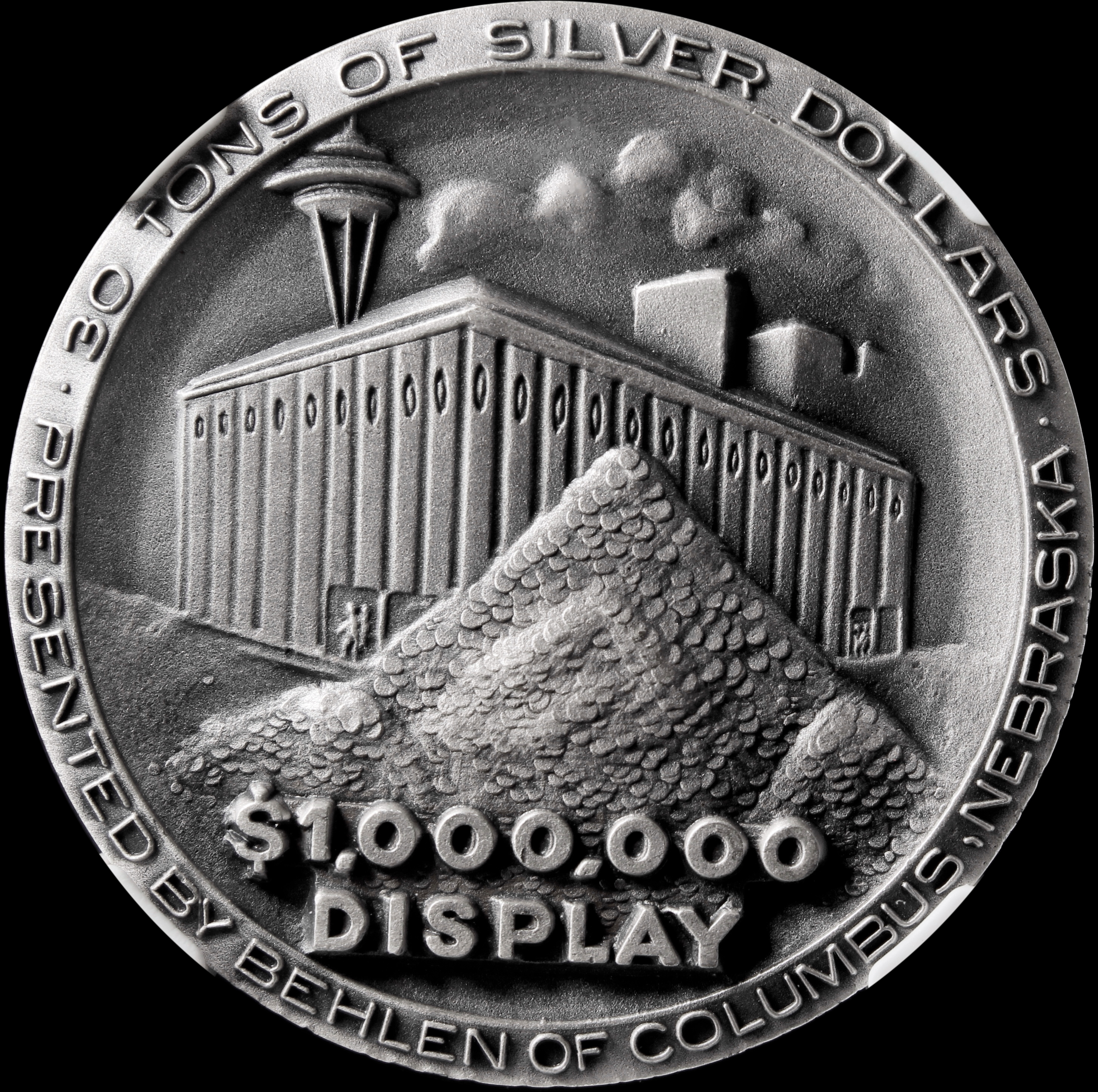 1962 Century 21 Exposition High Relief Silver World of Science SCD