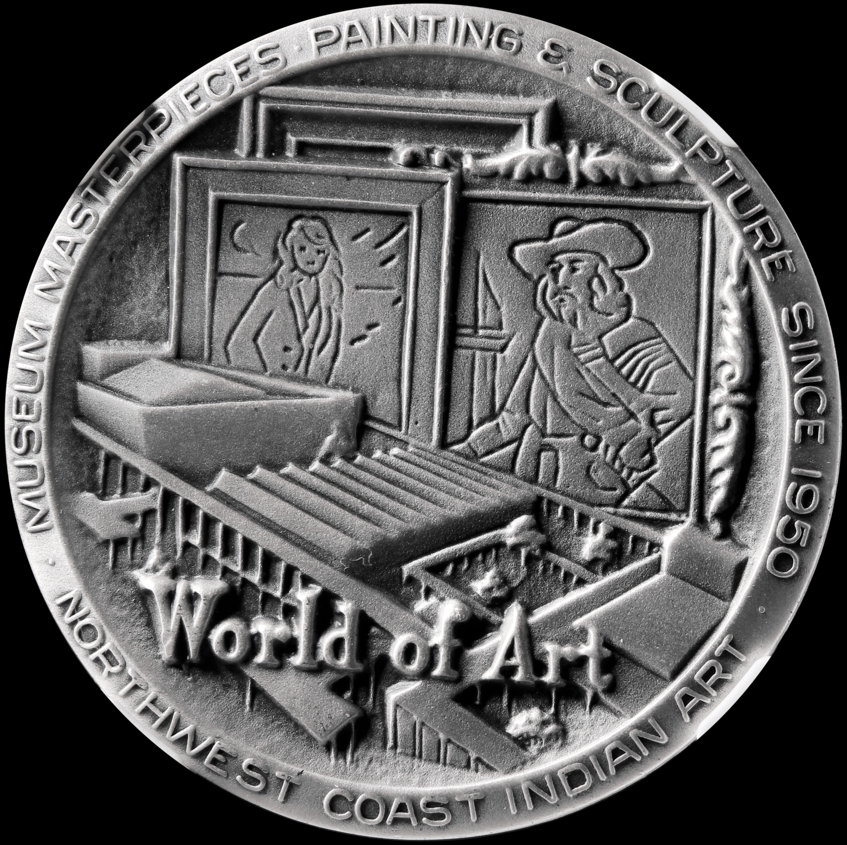 1962 Century 21 Exposition High Relief Silver World of Art SCD