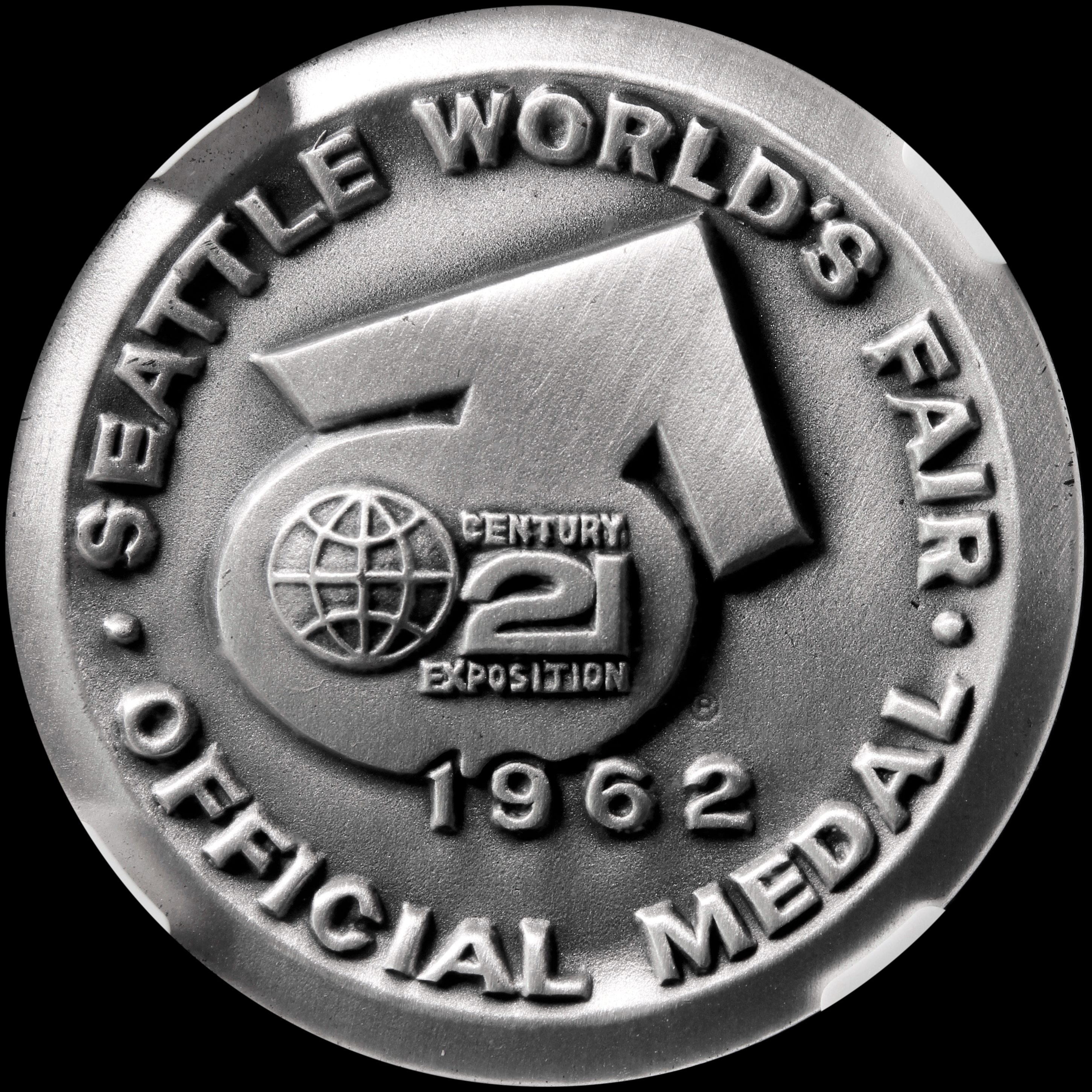 1962 Century 21 Exposition High Relief Silver World of Art SCD