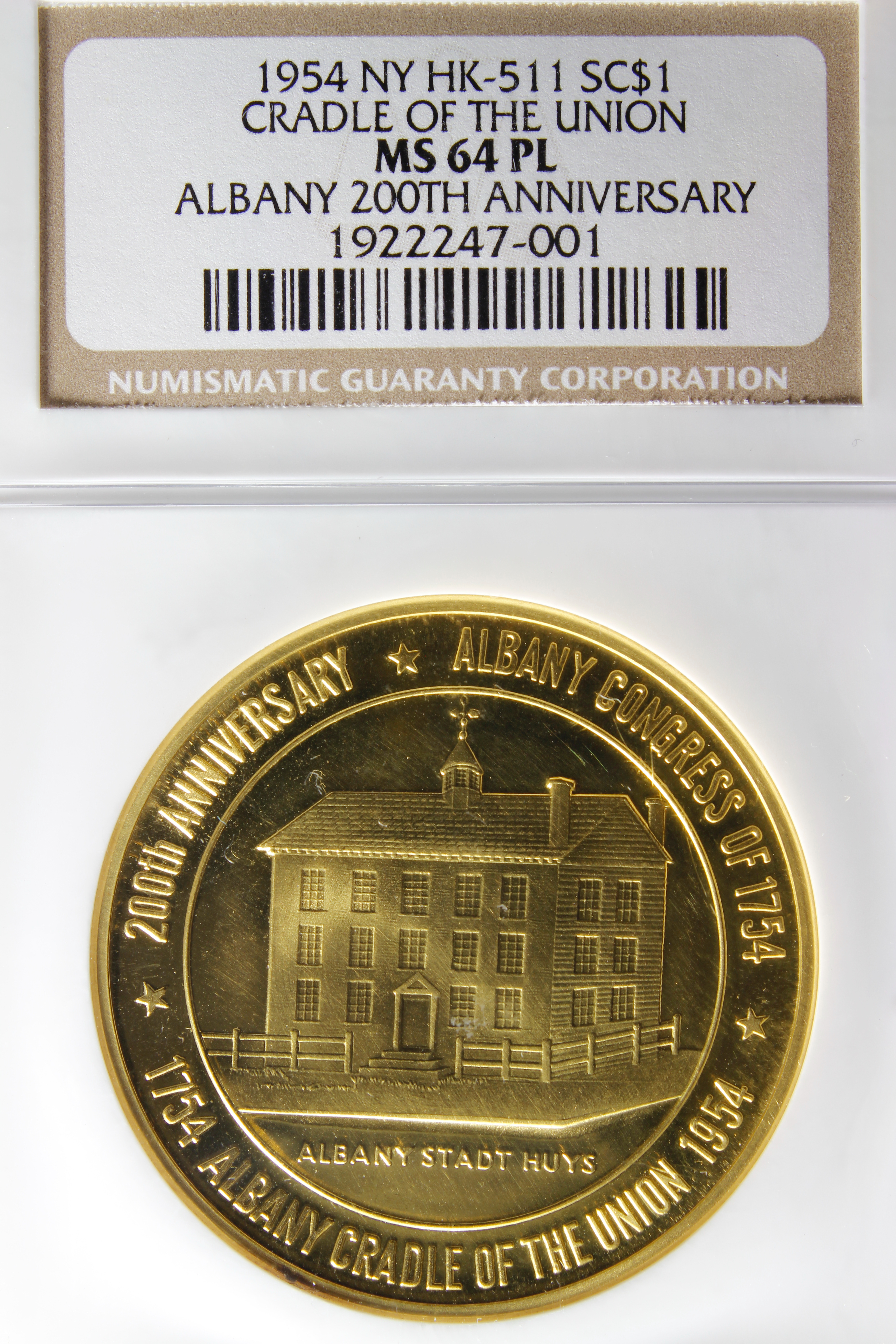 HK-511 1954 Cradle of the Union Celebration SCD – GOLD