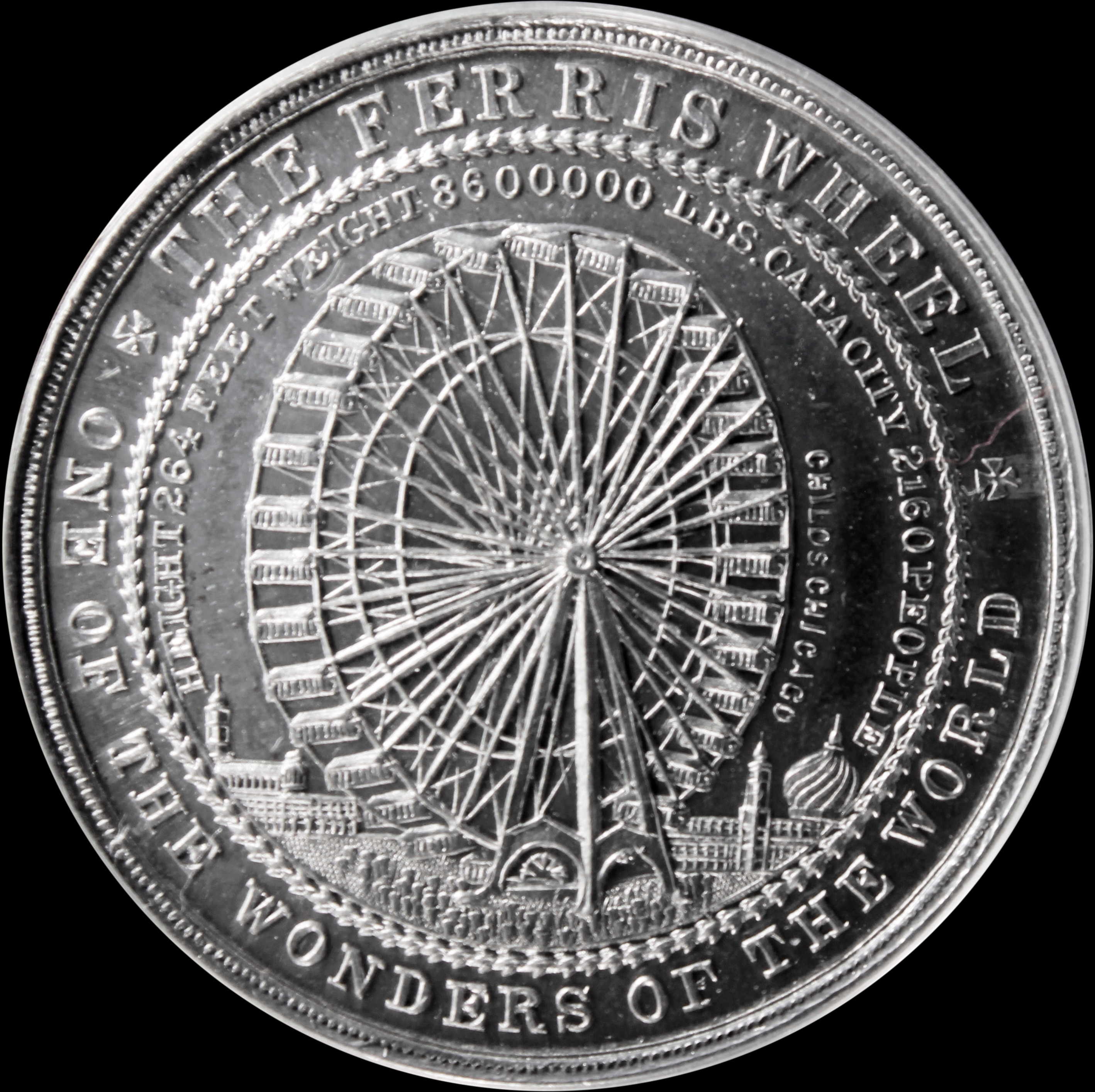 HK-171 1893 Columbian Ferris Wheel / Five Edifices SCD – Full Dome variety