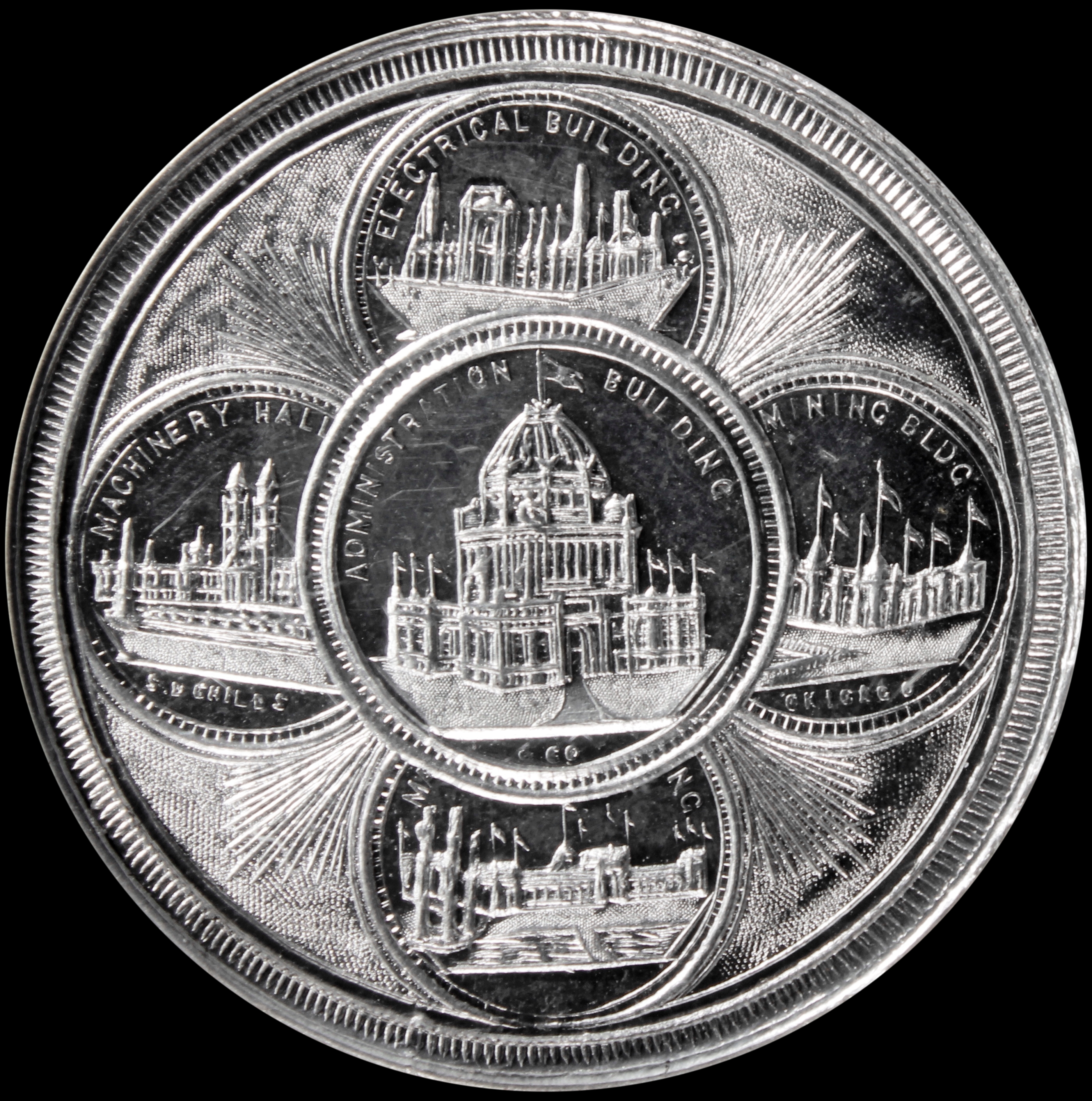 HK-171 1893 Columbian Ferris Wheel / Five Edifices SCD – Full Dome variety