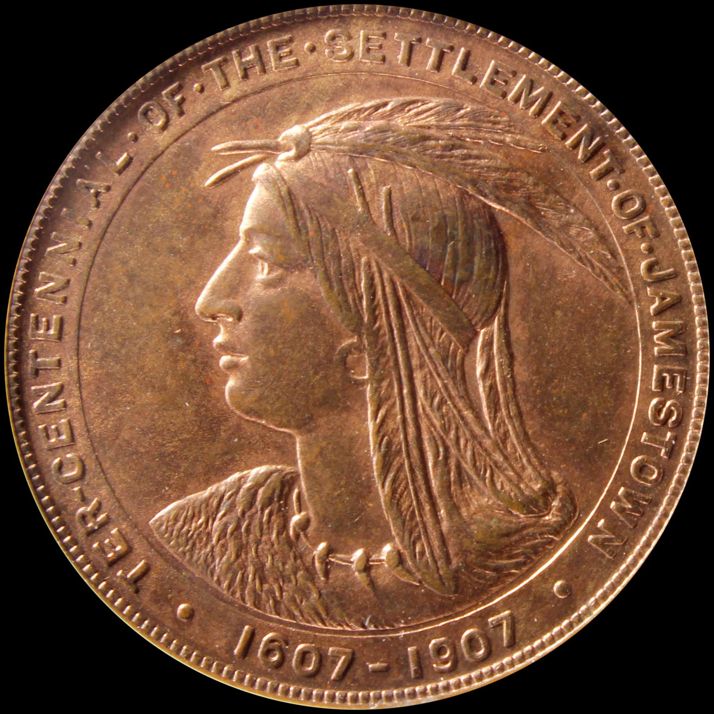 HK-346 1907 Jamestown Tercentennial Exposition Official SCD – Bronze