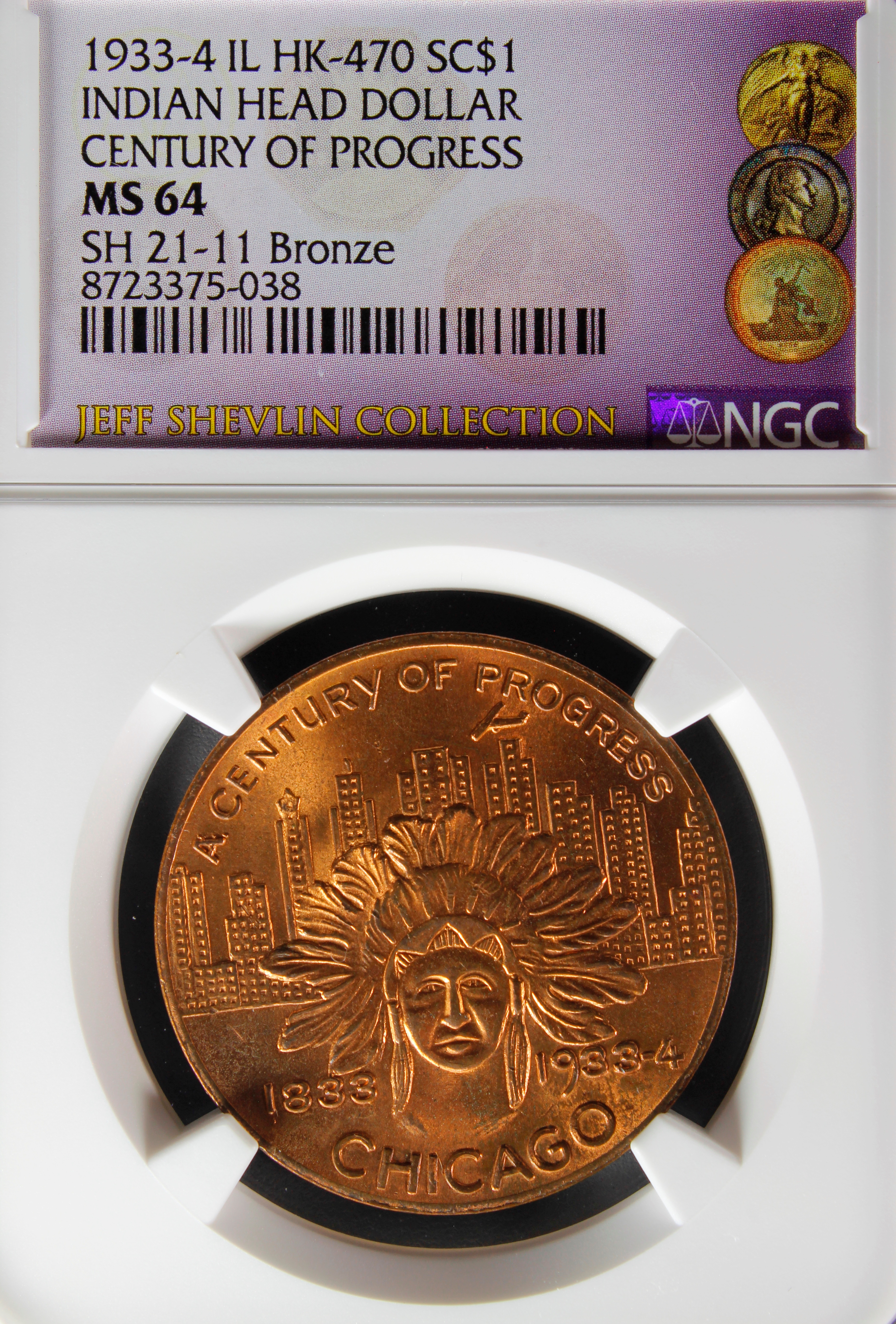 HK-470 1933-34 Century of Progress Indian Head SCD