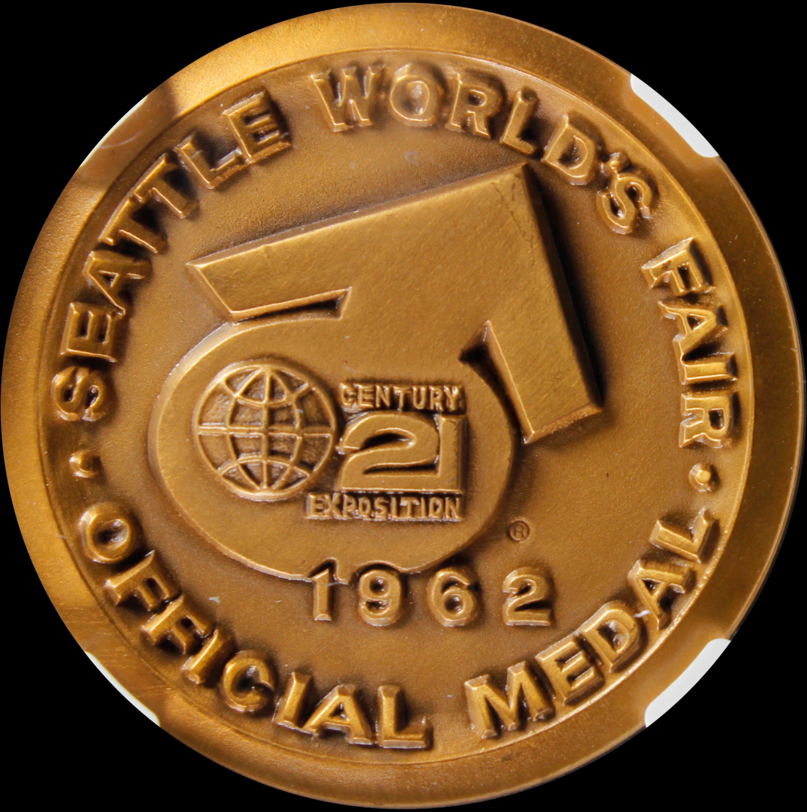 1962 Century 21 Exposition High Relief Bronze Commerce & Industry SCD