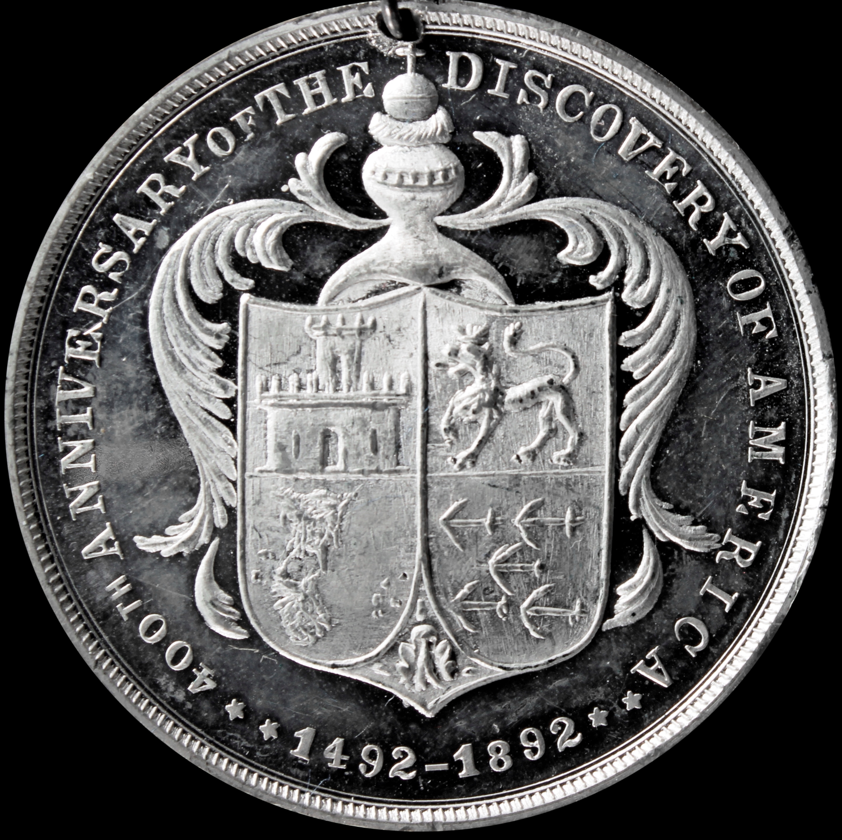 HK-231 1892 Columbian Columbus Three Quarter Bust Left / Coat of Arms SCD