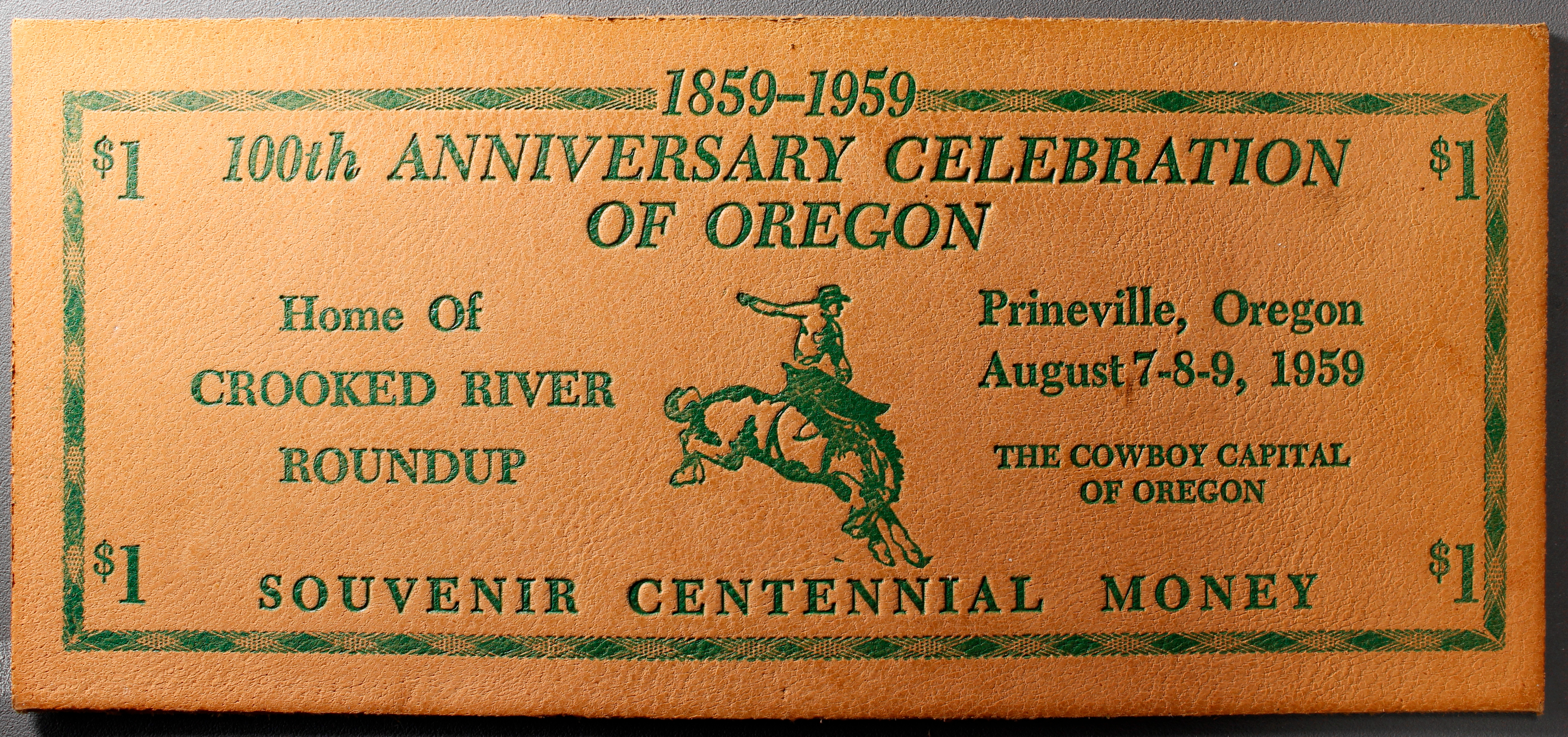 HK-567 1959 100th Anniversary Celebration of Oregon Souvenir Money