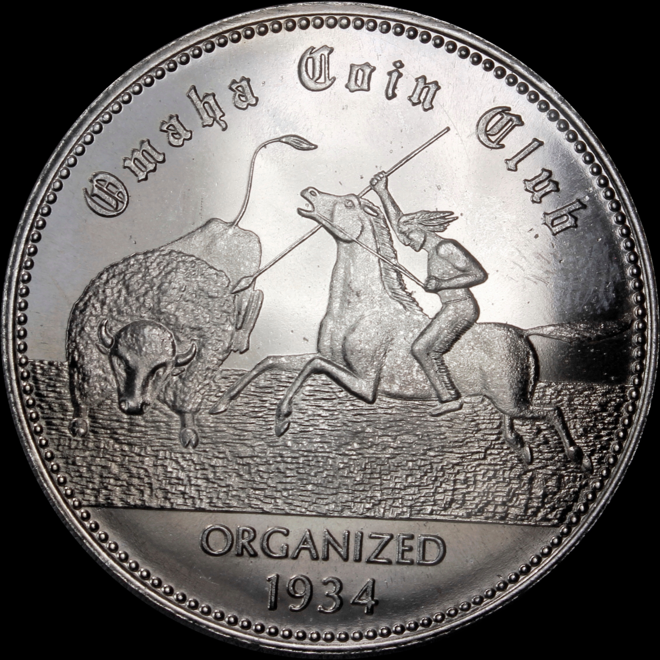 HK-283 1967 Omaha Coin Club Medal with 1898 Trans-Mississippi Official Medal reverse design