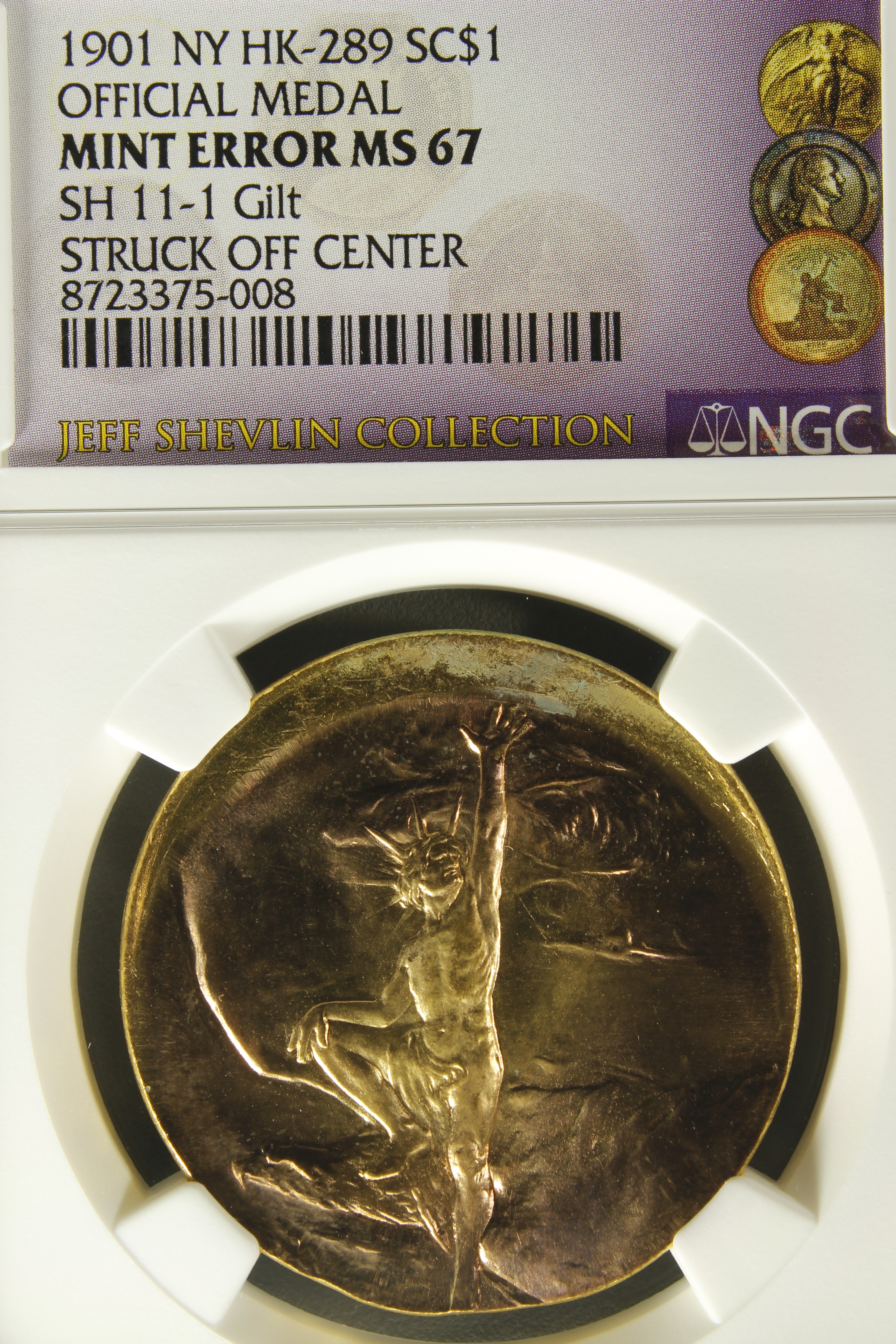 HK-289 1901 Pan-American Exposition Official SCD – ERROR Off Center Strike